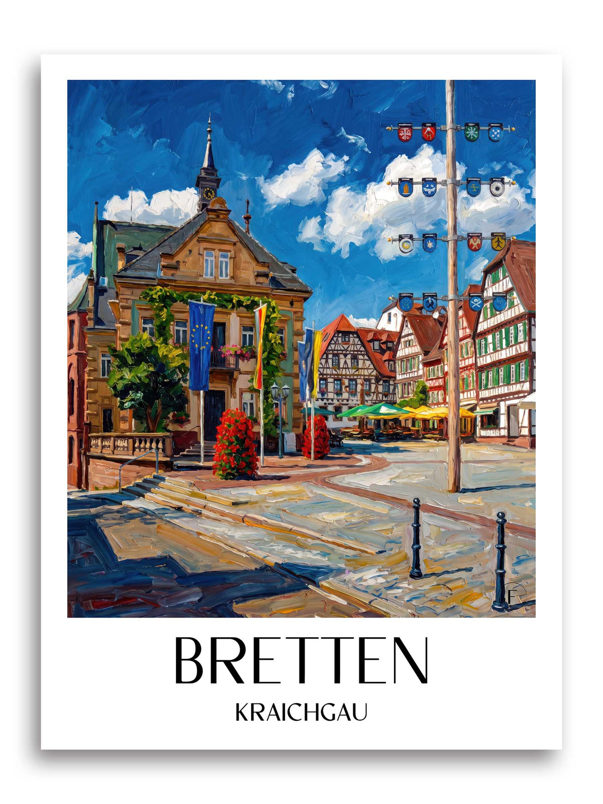 Bretten Poster - Kraichgau - Deutschland Kunstdruck - Ölgemälde von A4 bis A1 - favplace