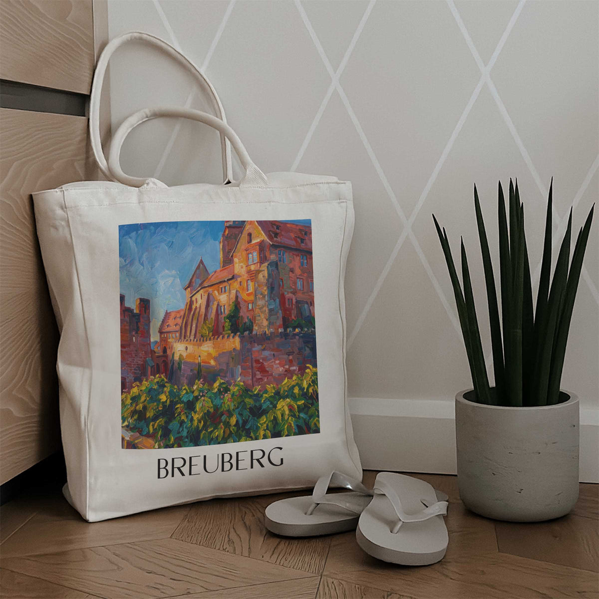 breuberg-odenwald-deutschland-einkaufstasche-oil-painting-oelgemaelde