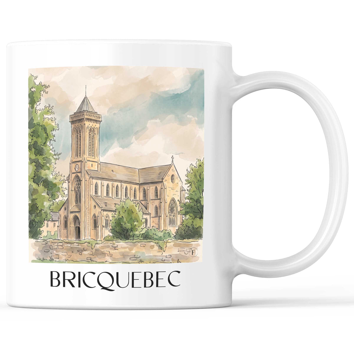 Bricquebec Kaffeebecher - Cotentin - Frankreich Becher - Kaffeetasse im Aquarell Stil - favplace