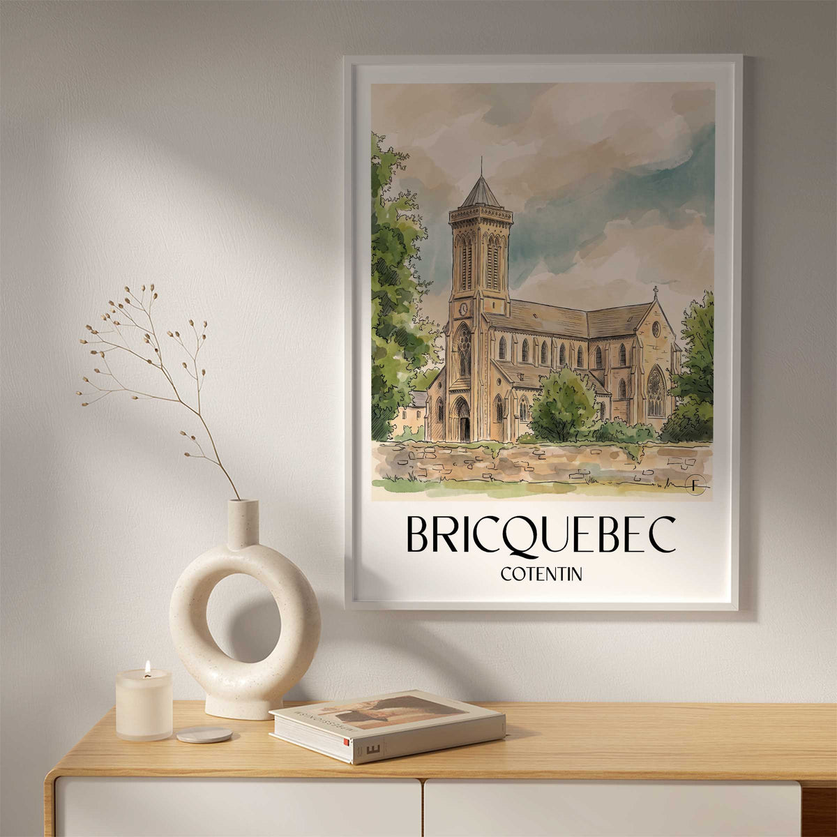 bricquebec-cotentin-frankreich-poster-aquarell