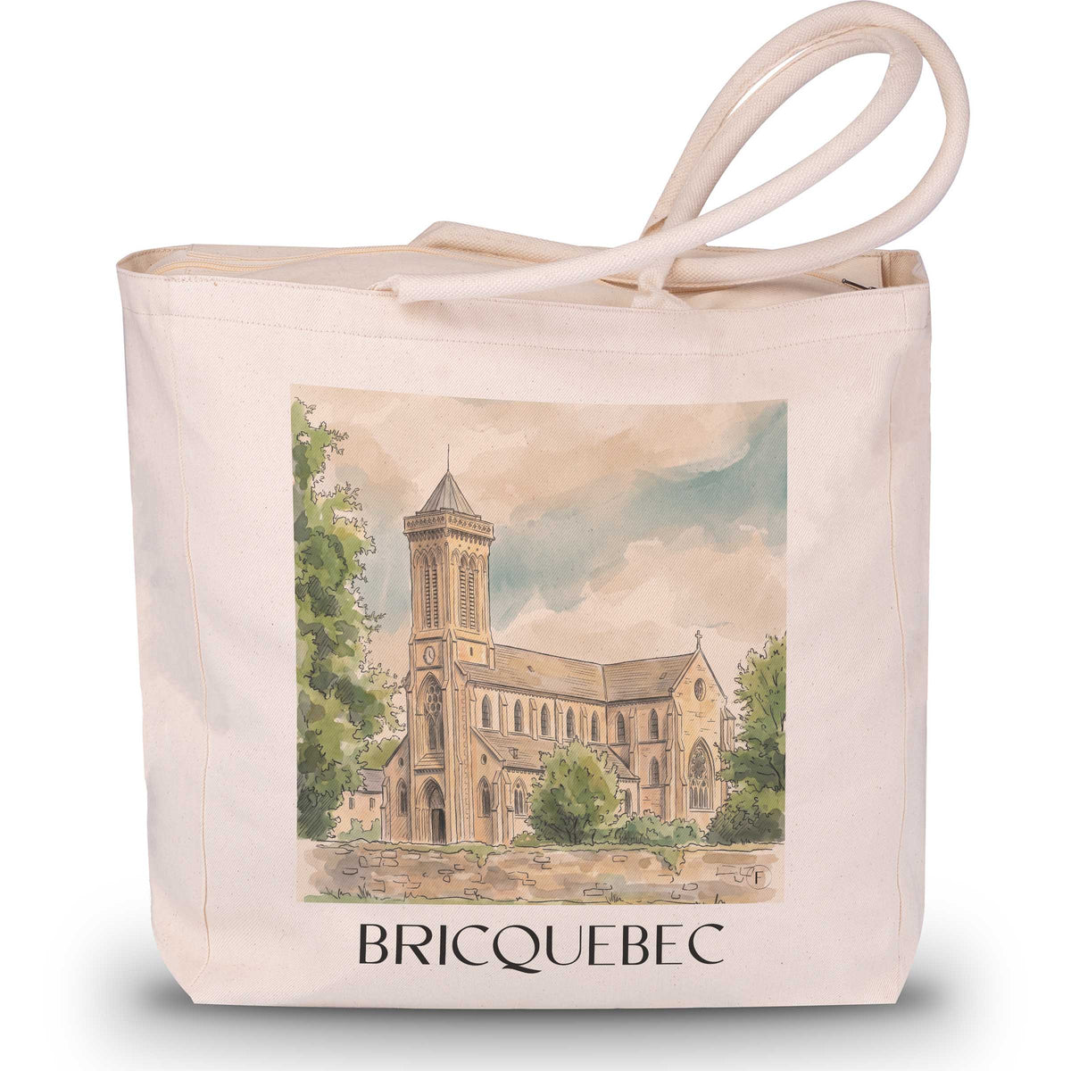 Bricquebec Shopping Tasche - Cotentin - Frankreich Tote Bag - Einkaufstasche im Aquarell Stil - favplace