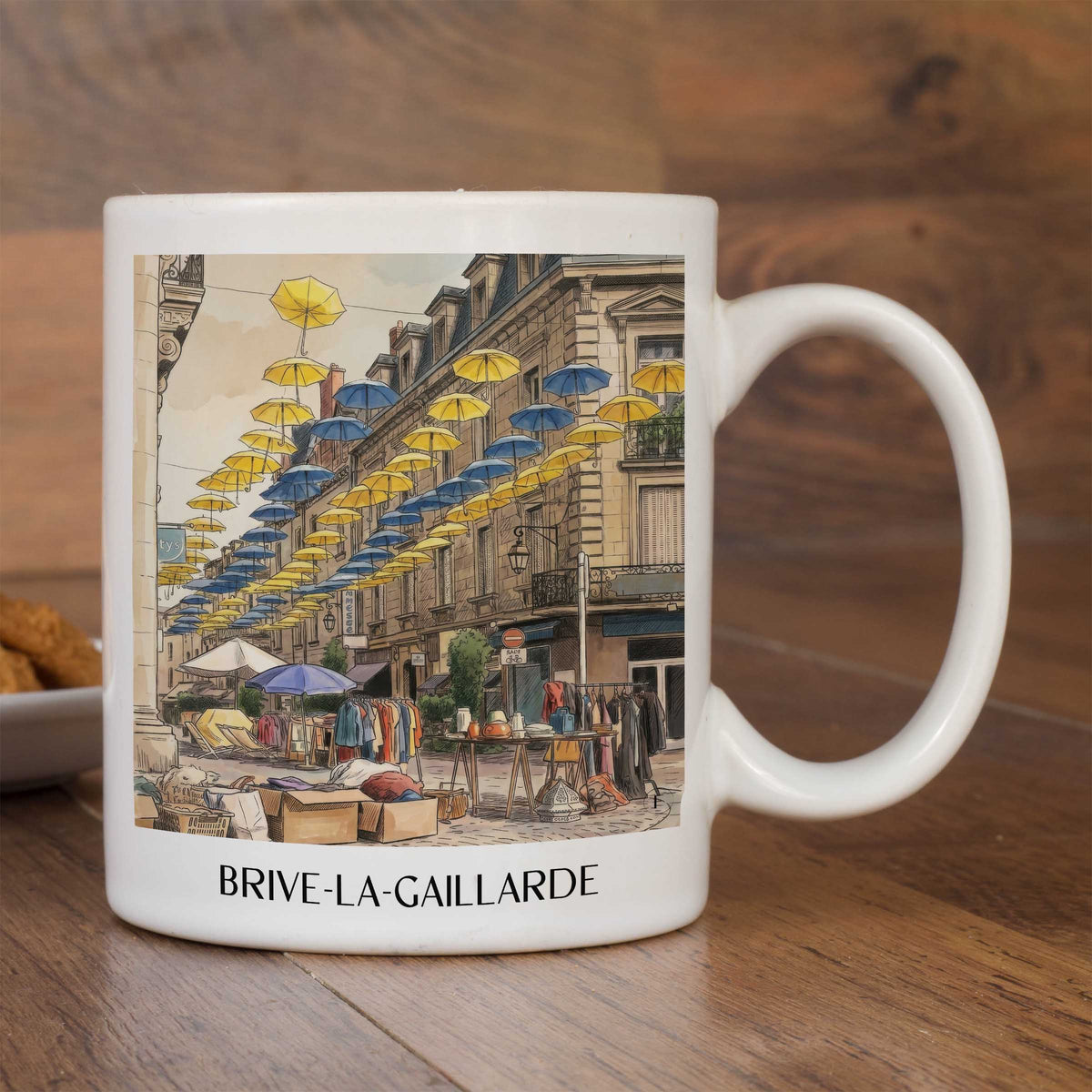 brive-la-gaillarde-corrèze-frankreich-kaffeebecher-aquarell