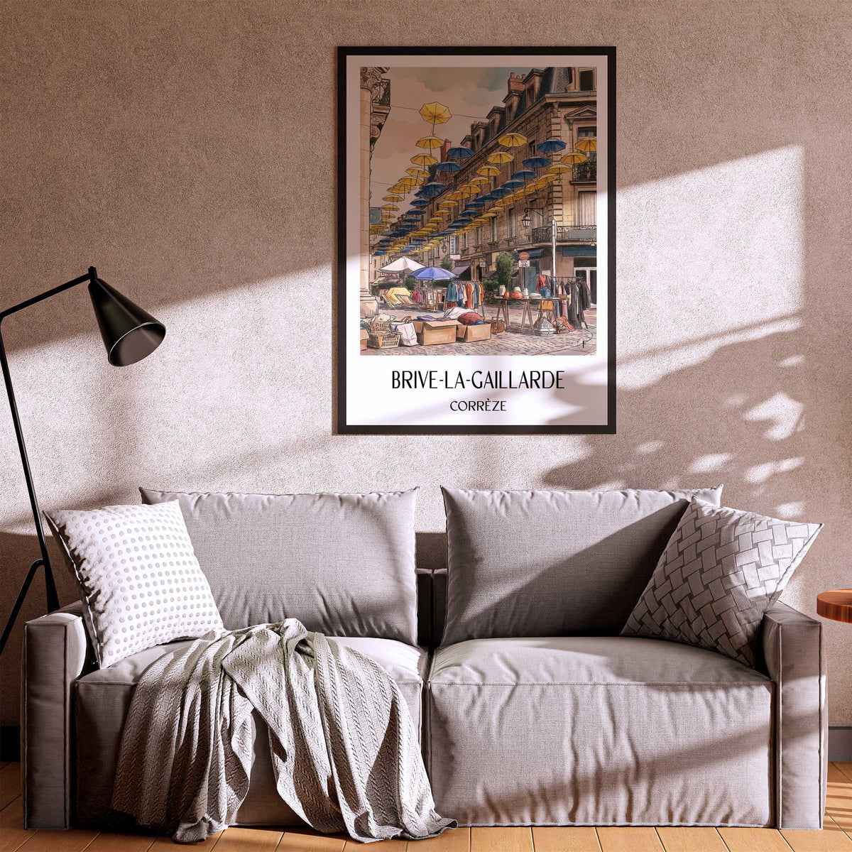 brive-la-gaillarde-corrèze-frankreich-poster-aquarell