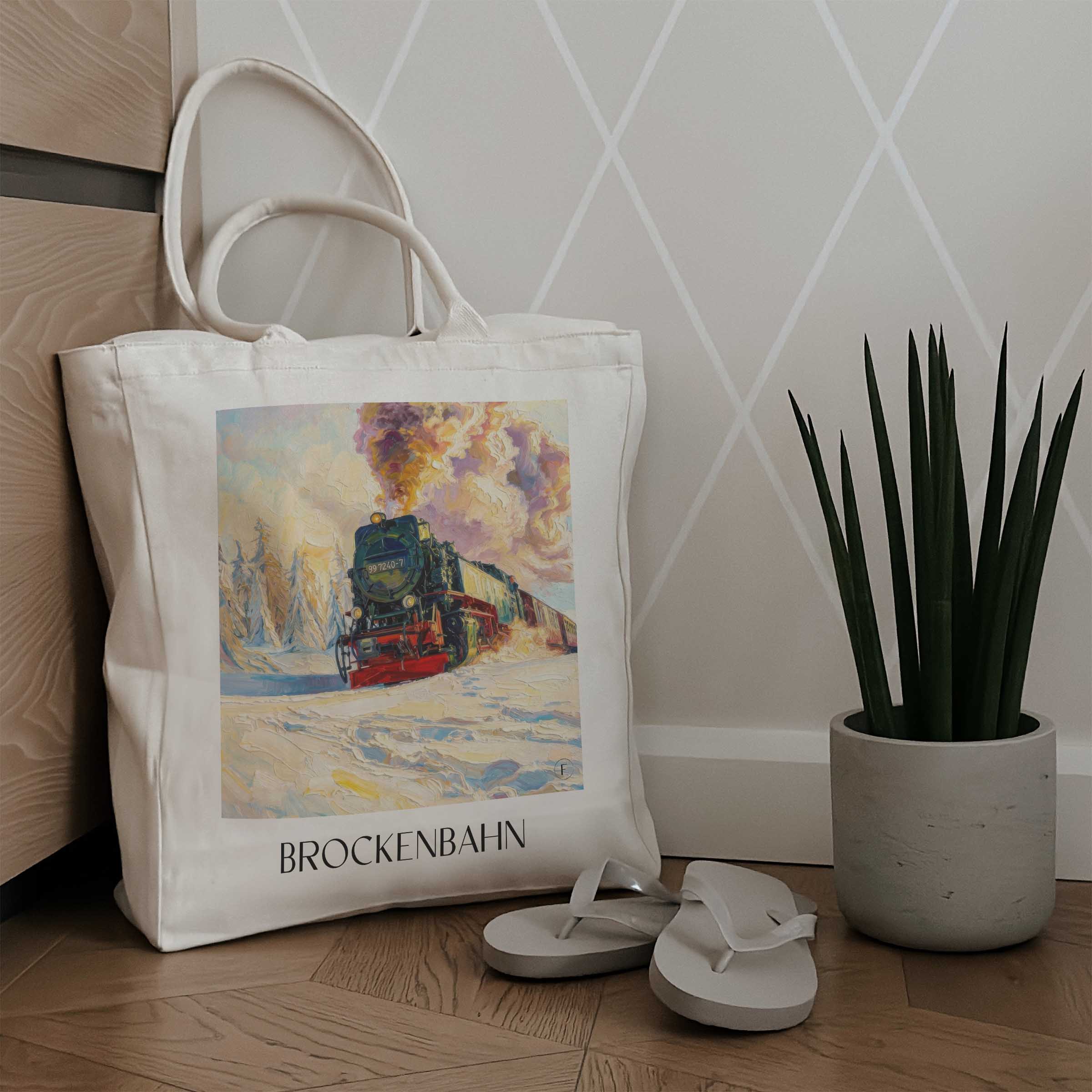 brockenbahn-wernigerode-deutschland-einkaufstasche-oil-painting-oelgemaelde