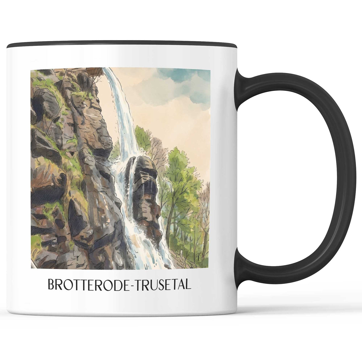 brotterode-trusetal-thüringer-wald-deutschland-kaffeebecher-aquarell