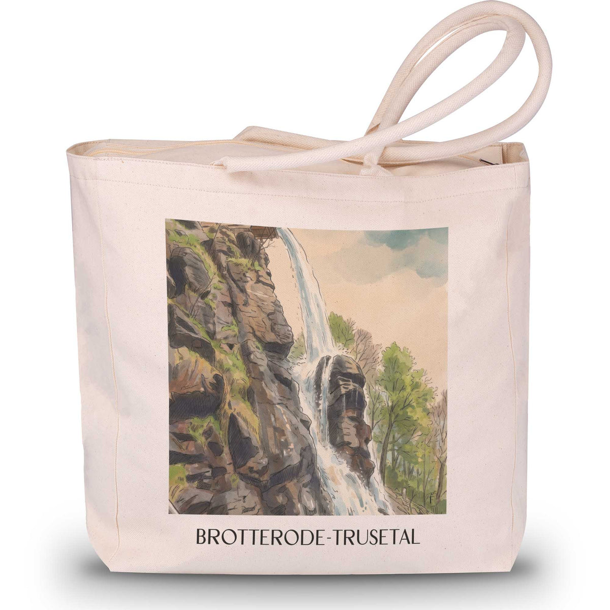 Brotterode-Trusetal Shopping Tasche - Thüringer Wald - Deutschland Tote Bag - Einkaufstasche im Aquarell Stil - favplace