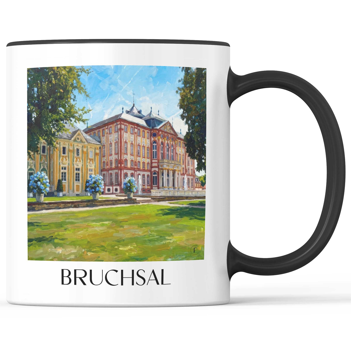 Bruchsal Kaffeebecher - Kraichgau - Deutschland Becher - Kaffeetasse im Ölgemälde Stil - favplace