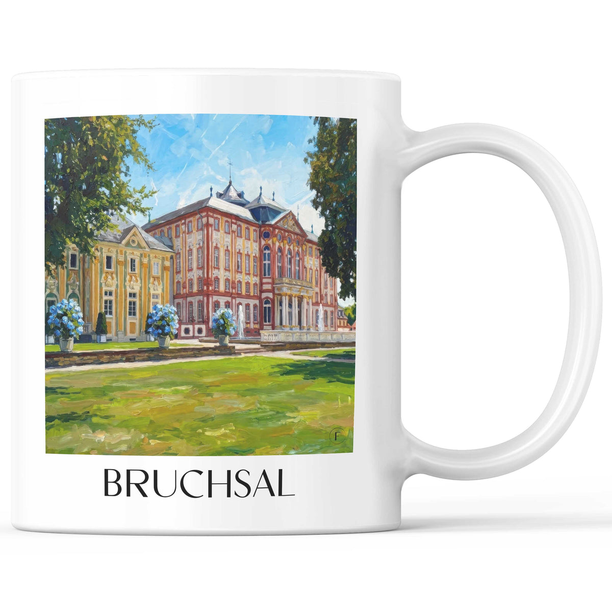 Bruchsal Kaffeebecher - Kraichgau - Deutschland Becher - Kaffeetasse im Ölgemälde Stil - favplace