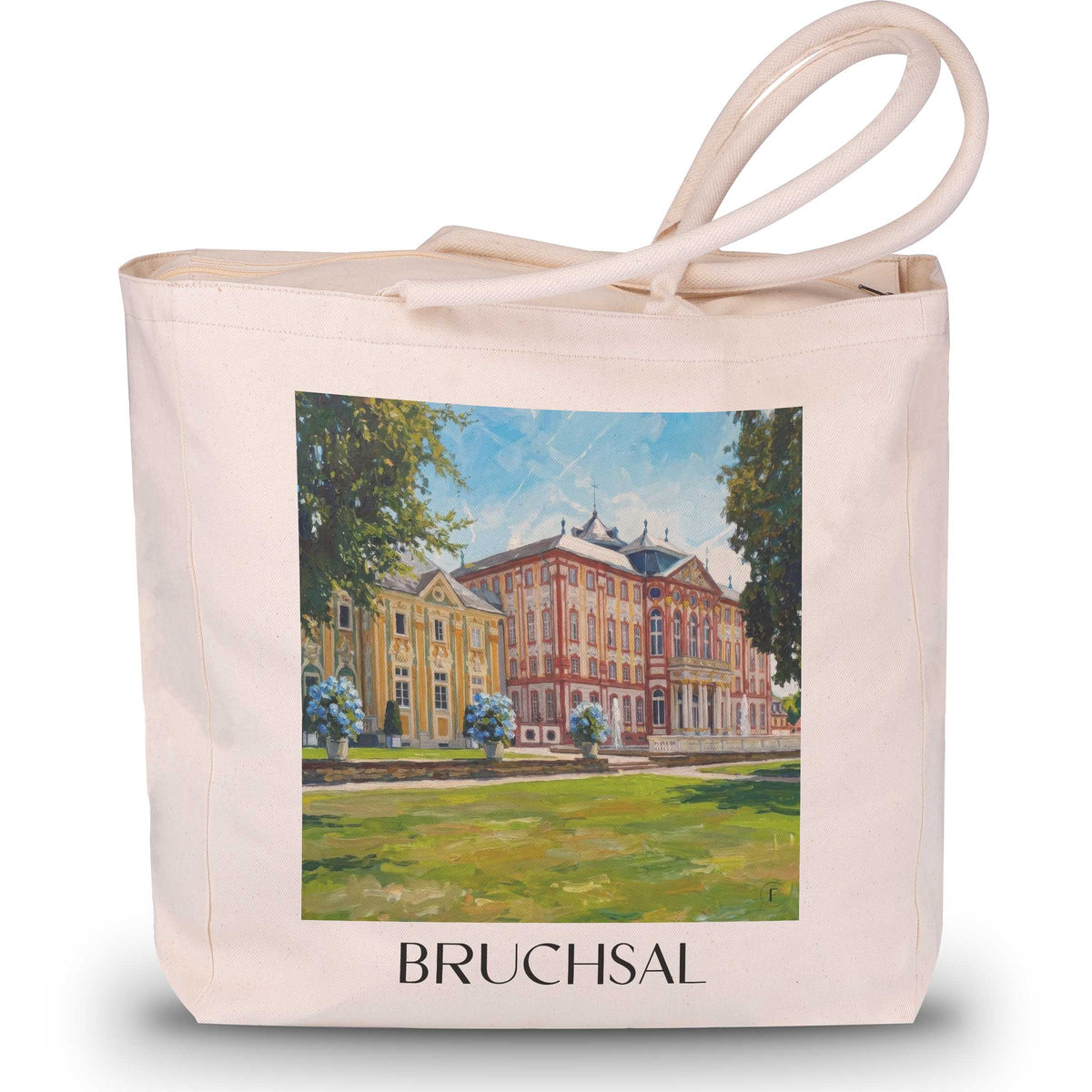 Bruchsal Shopping Tasche - Kraichgau - Deutschland Tote Bag - Einkaufstasche im Ölgemälde Stil - favplace