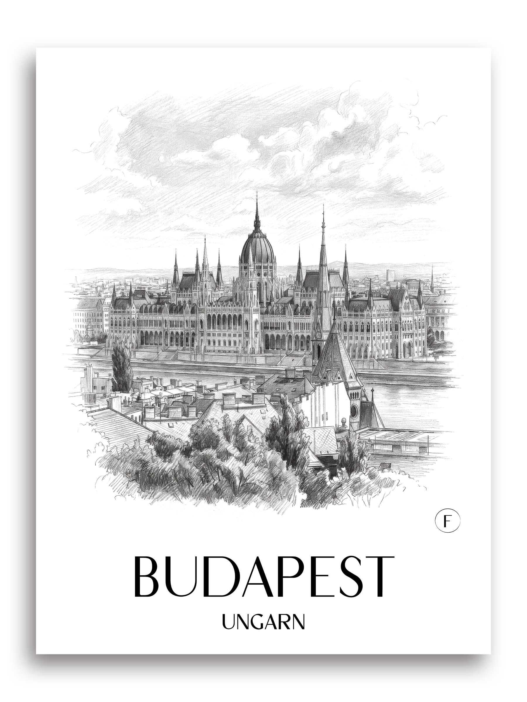budapest-ungarn-poster-bleistift-zeichnung-drawing
