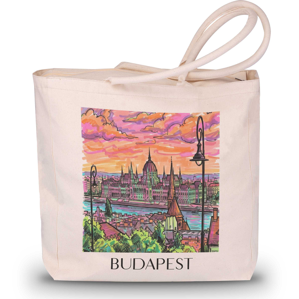 Budapest - Ungarn Tote Bag - Einkaufstasche im Tag Graffiti Stil - favplace