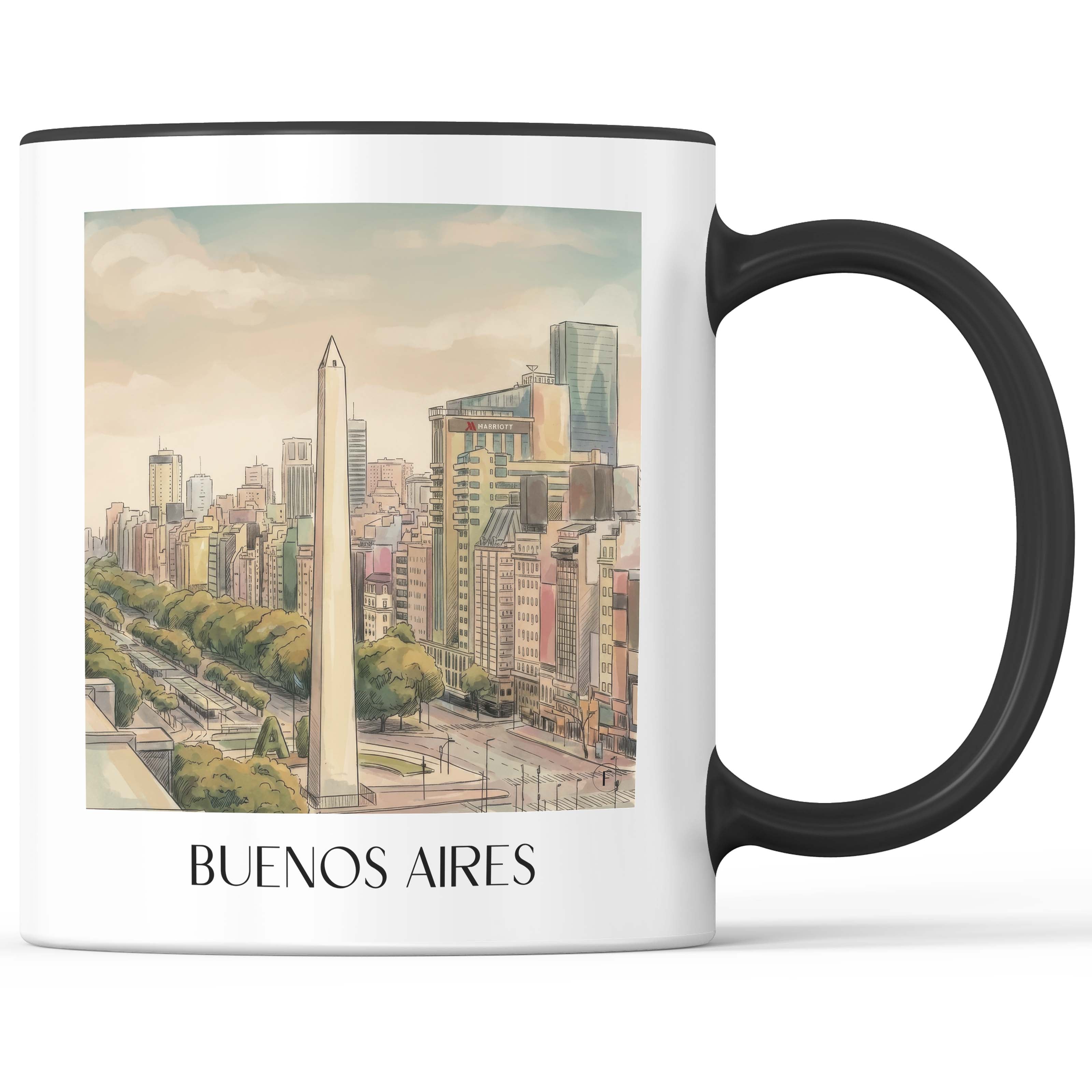 Buenos Aires - Argentinien Becher - Kaffeetasse im Aquarell Stil - favplace
