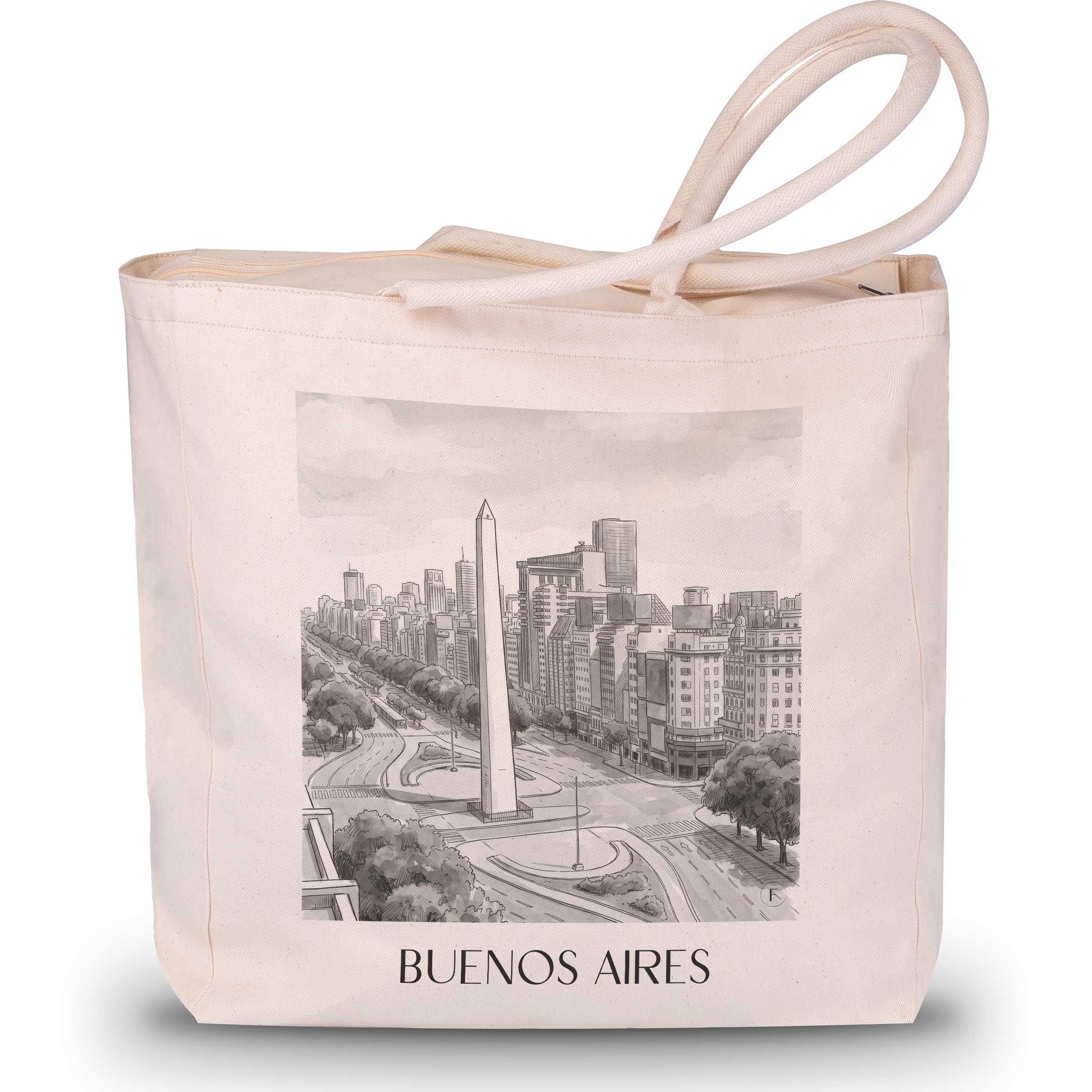Buenos Aires - Argentinien Tote Bag - Einkaufstasche im Aquarell Schwarz-Weiß Stil - favplace