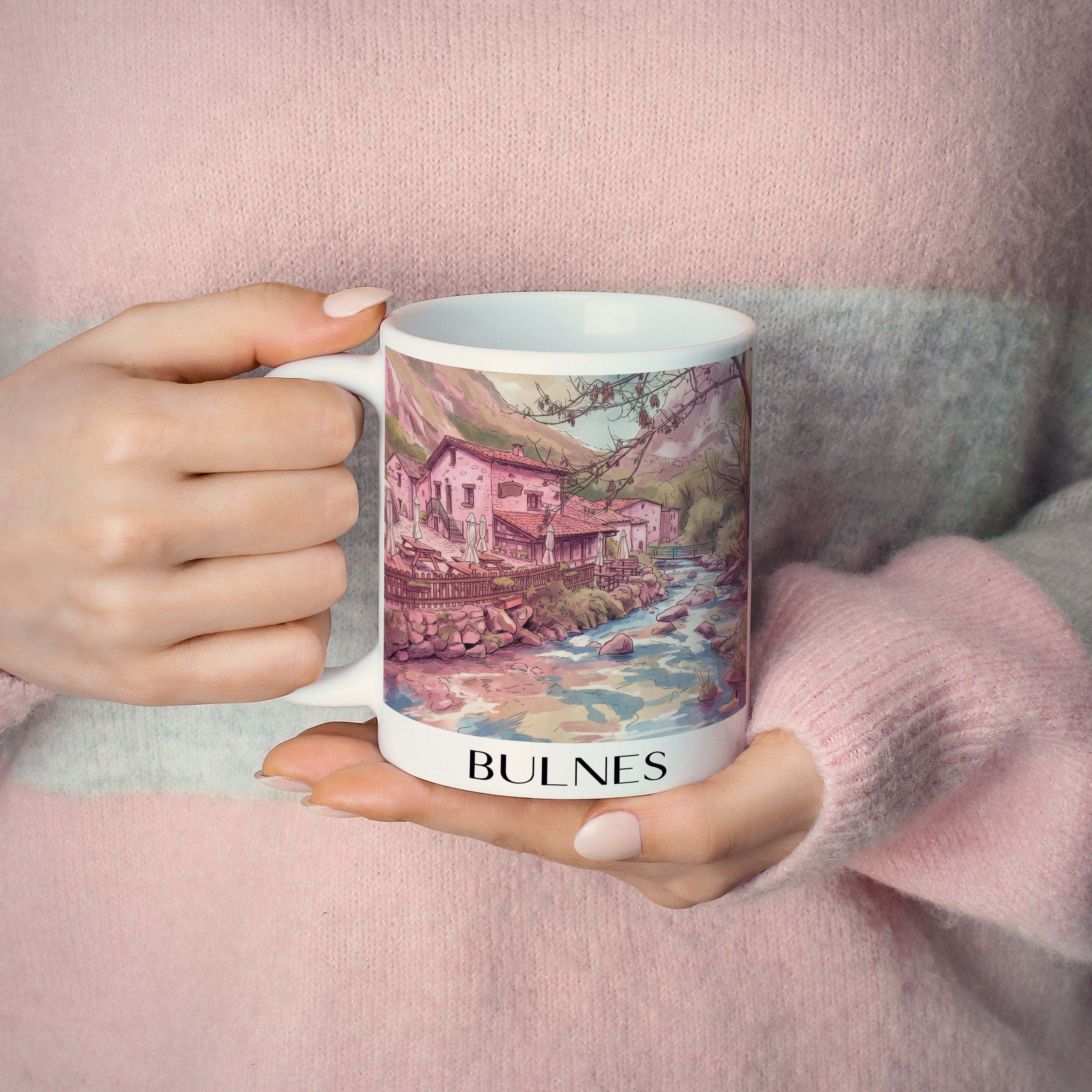 bulnes-cabrales-spanien-kaffeebecher-aquarell-pink-rosa