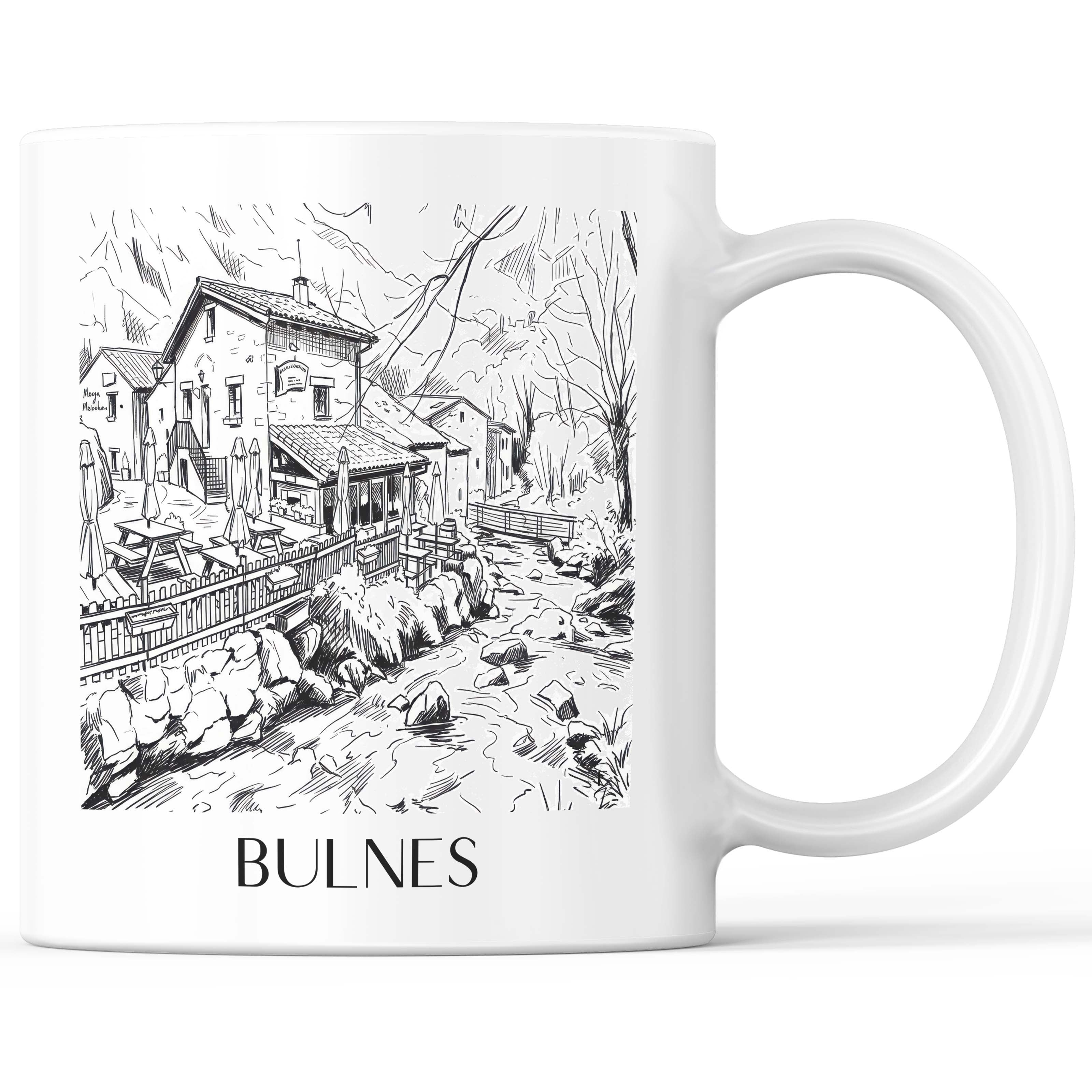 Bulnes Kaffeebecher - Cabrales - Spanien Becher - Kaffeetasse im Skizze Stil - favplace