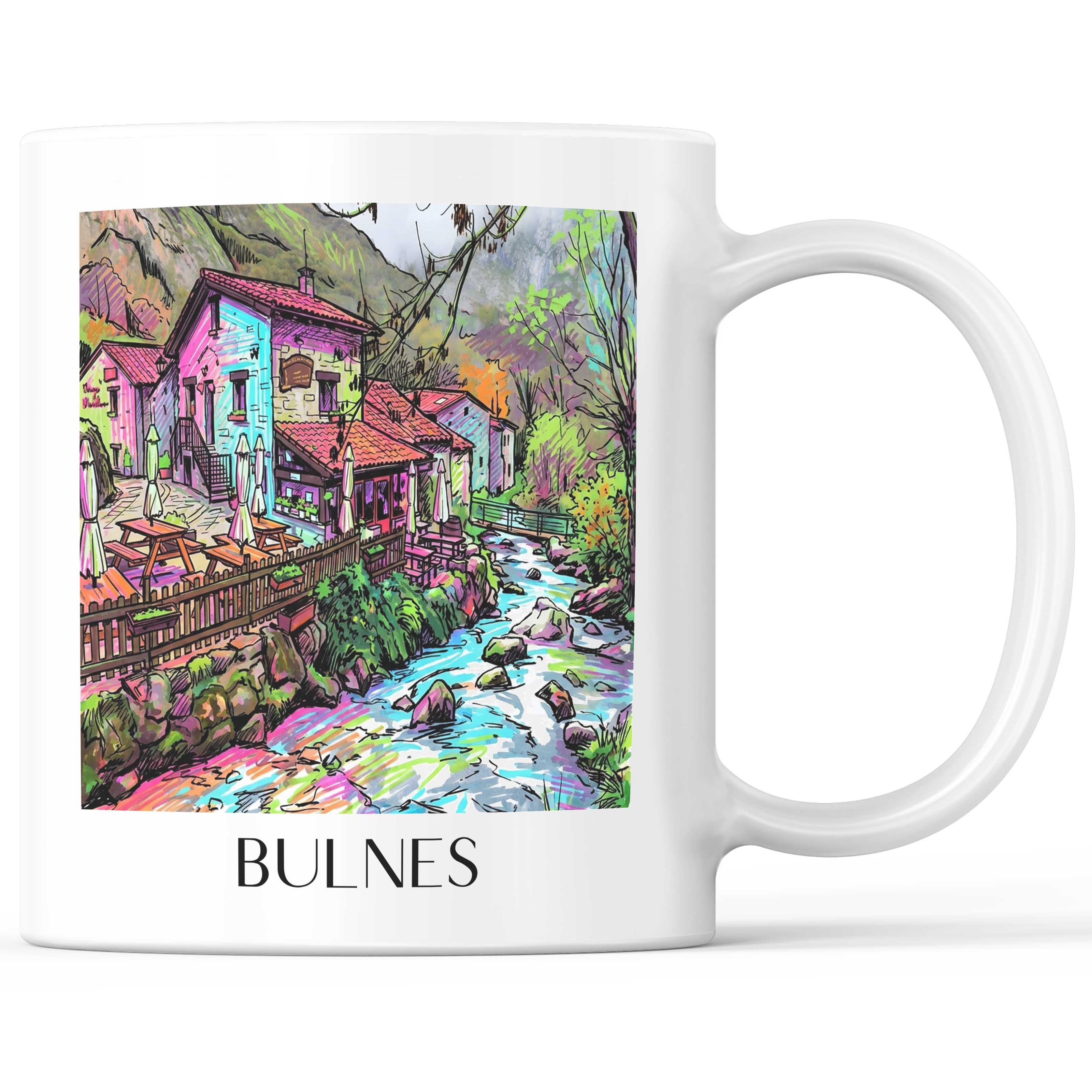 Bulnes Kaffeebecher - Cabrales - Spanien Becher - Kaffeetasse im Tag Graffiti Stil - favplace