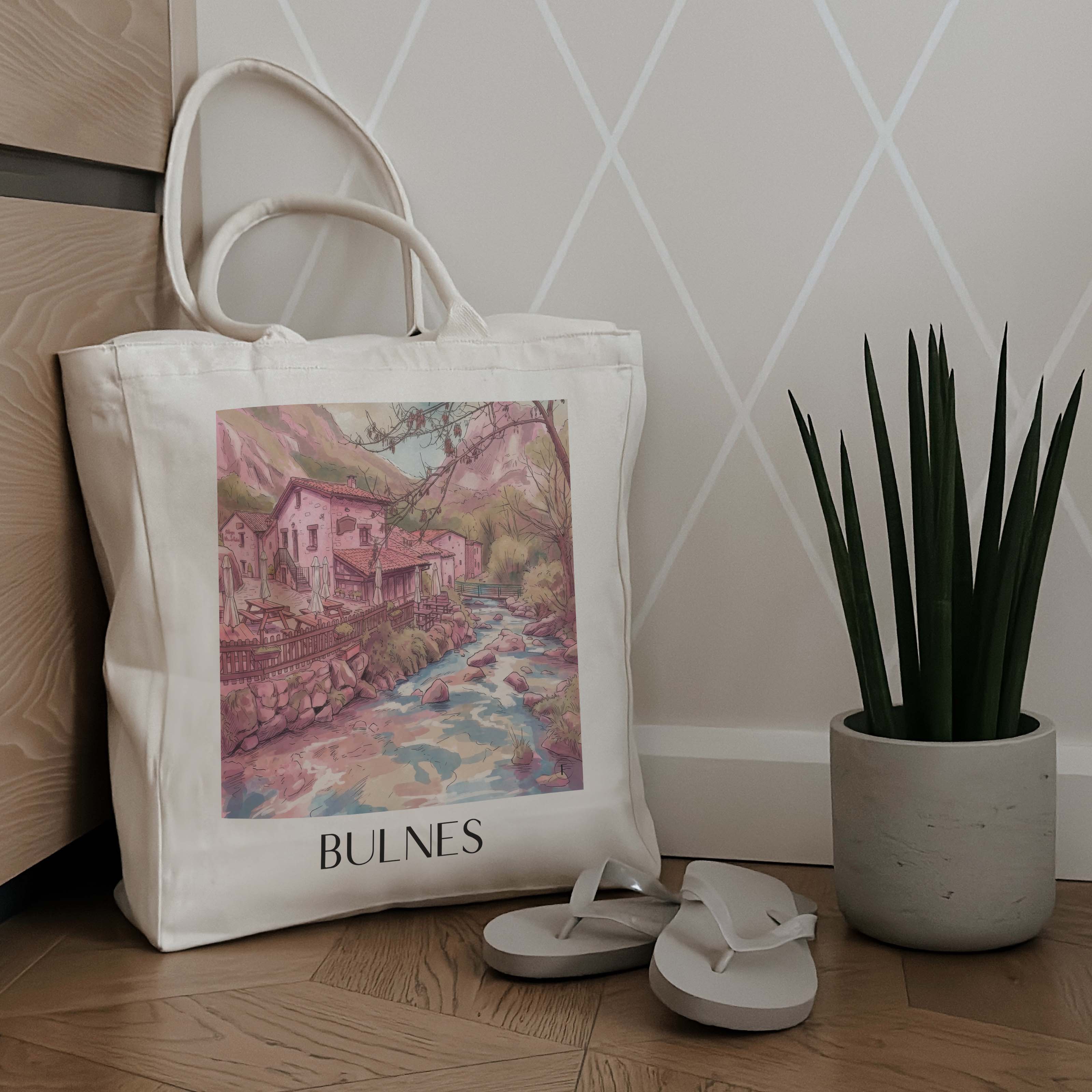bulnes-cabrales-spanien-einkaufstasche-aquarell-pink-rosa