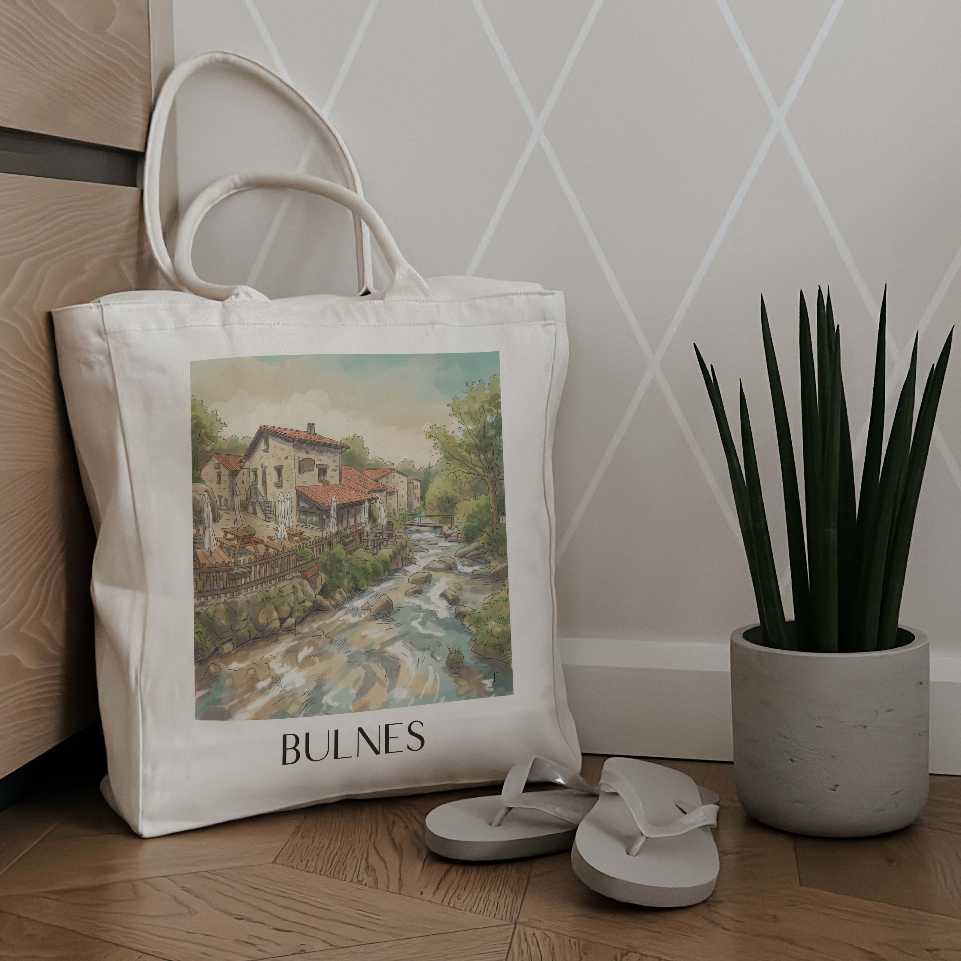 bulnes-cabrales-spanien-einkaufstasche-aquarell