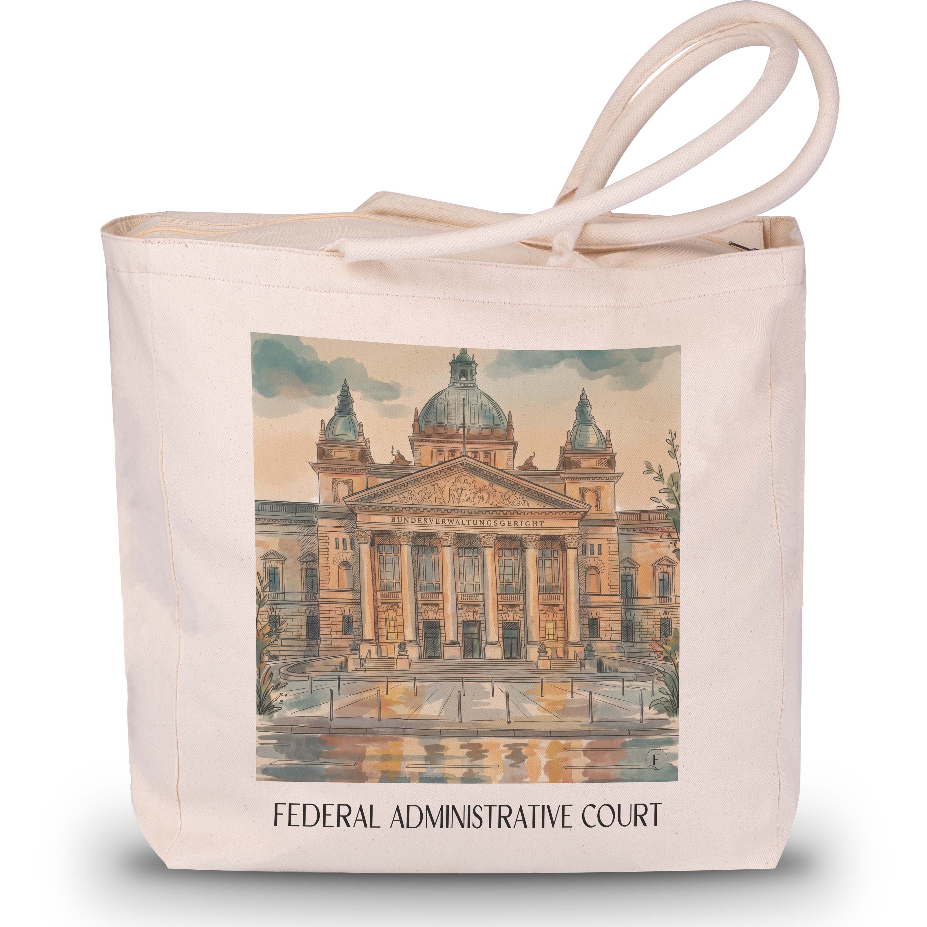 Bundesverwaltungsgericht Shopping Tasche - Leipzig - Deutschland Tote Bag - Einkaufstasche im Aquarell Stil - favplace