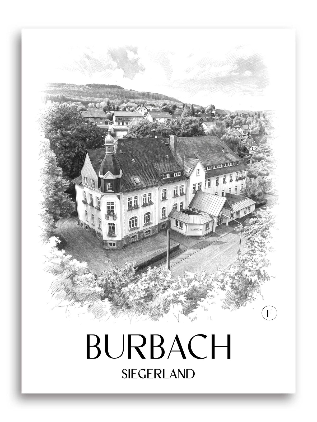 burbach-siegerland-deutschland-poster-bleistift-zeichnung-drawing
