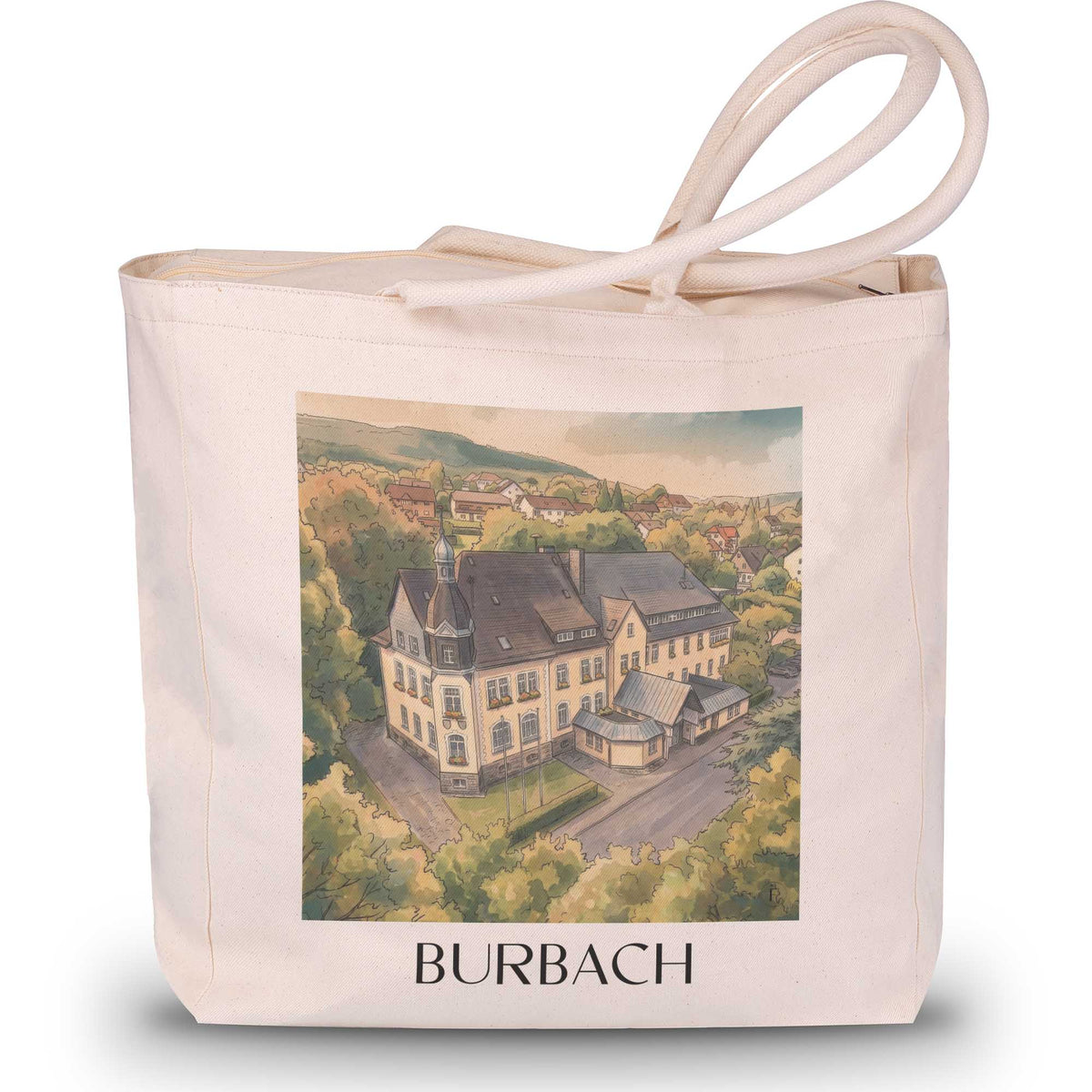 burbach-siegerland-deutschland-einkaufstasche-aquarell