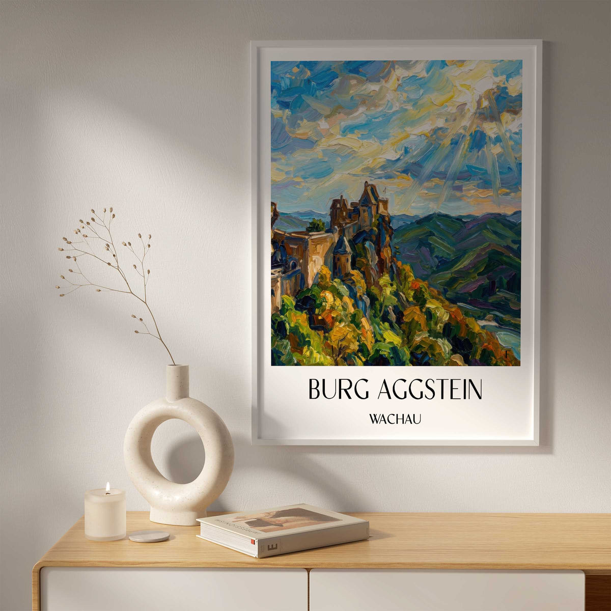 burg-aggstein-wachau-österreich-poster-oil-painting-oelgemaelde