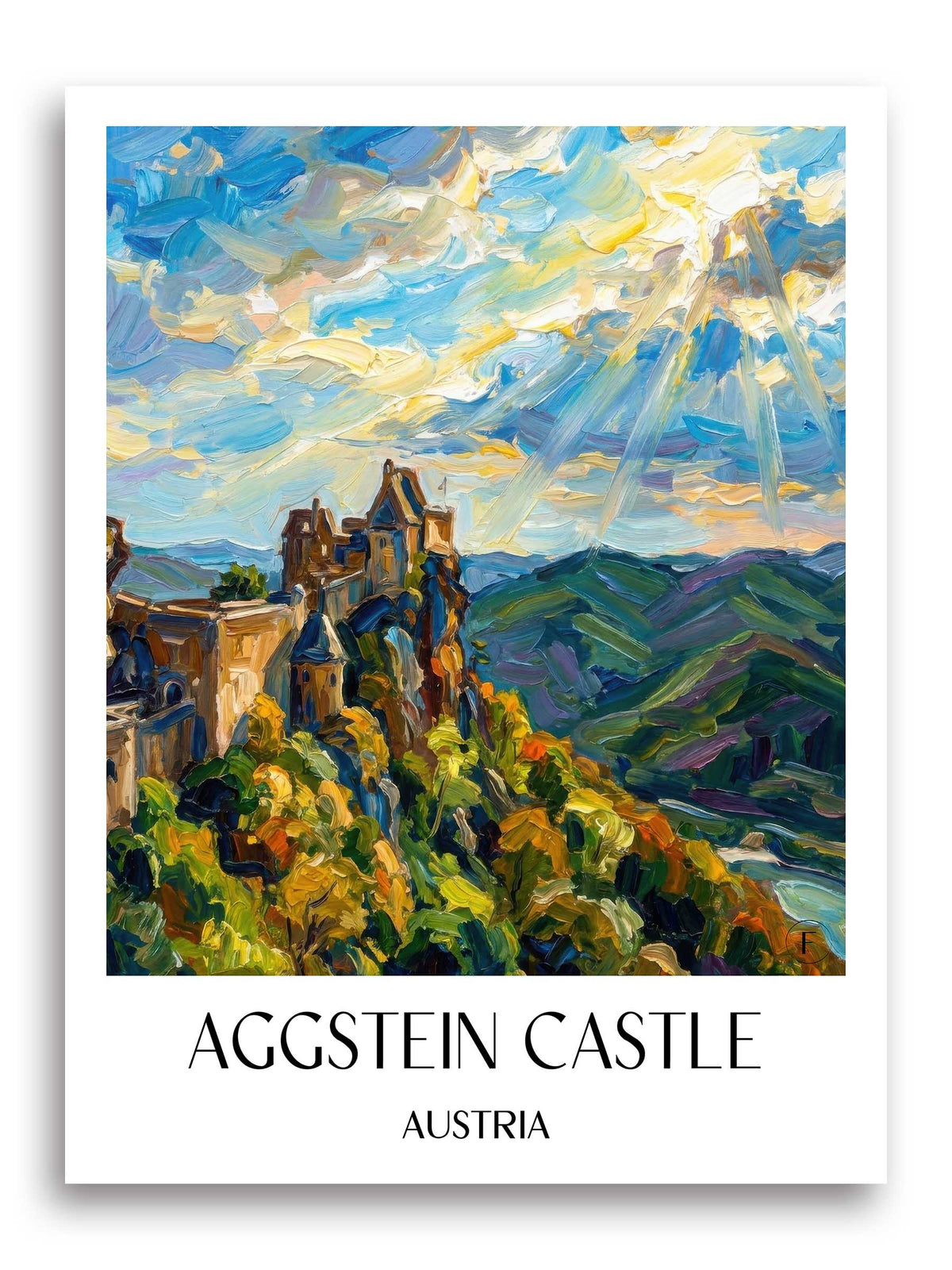 Burg Aggstein Poster - Wachau - Österreich Kunstdruck - Ölgemälde von A4 bis A1 - favplace