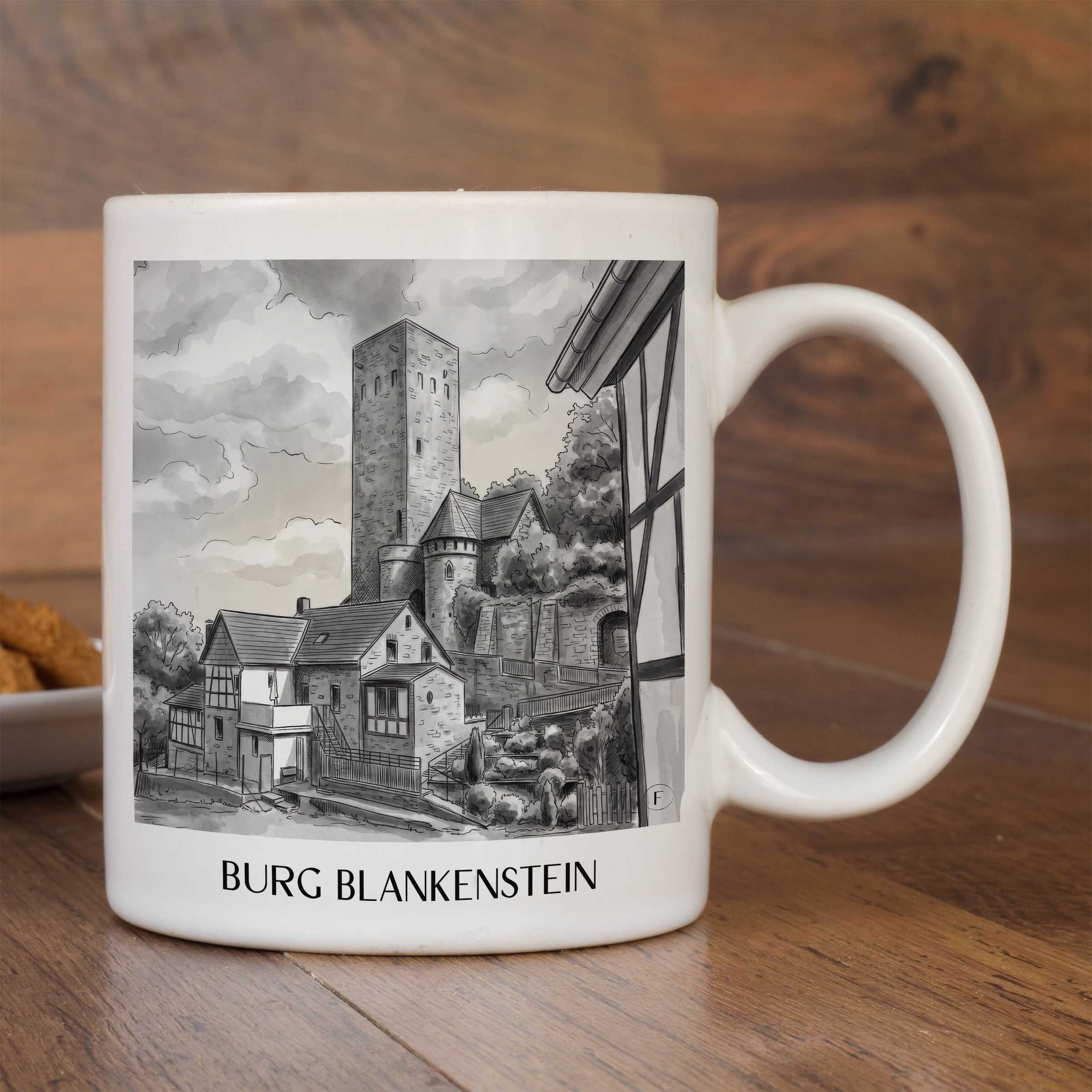 burg-blankenstein-hattingen-deutschland-kaffeebecher-aquarell-schwarz-weiss