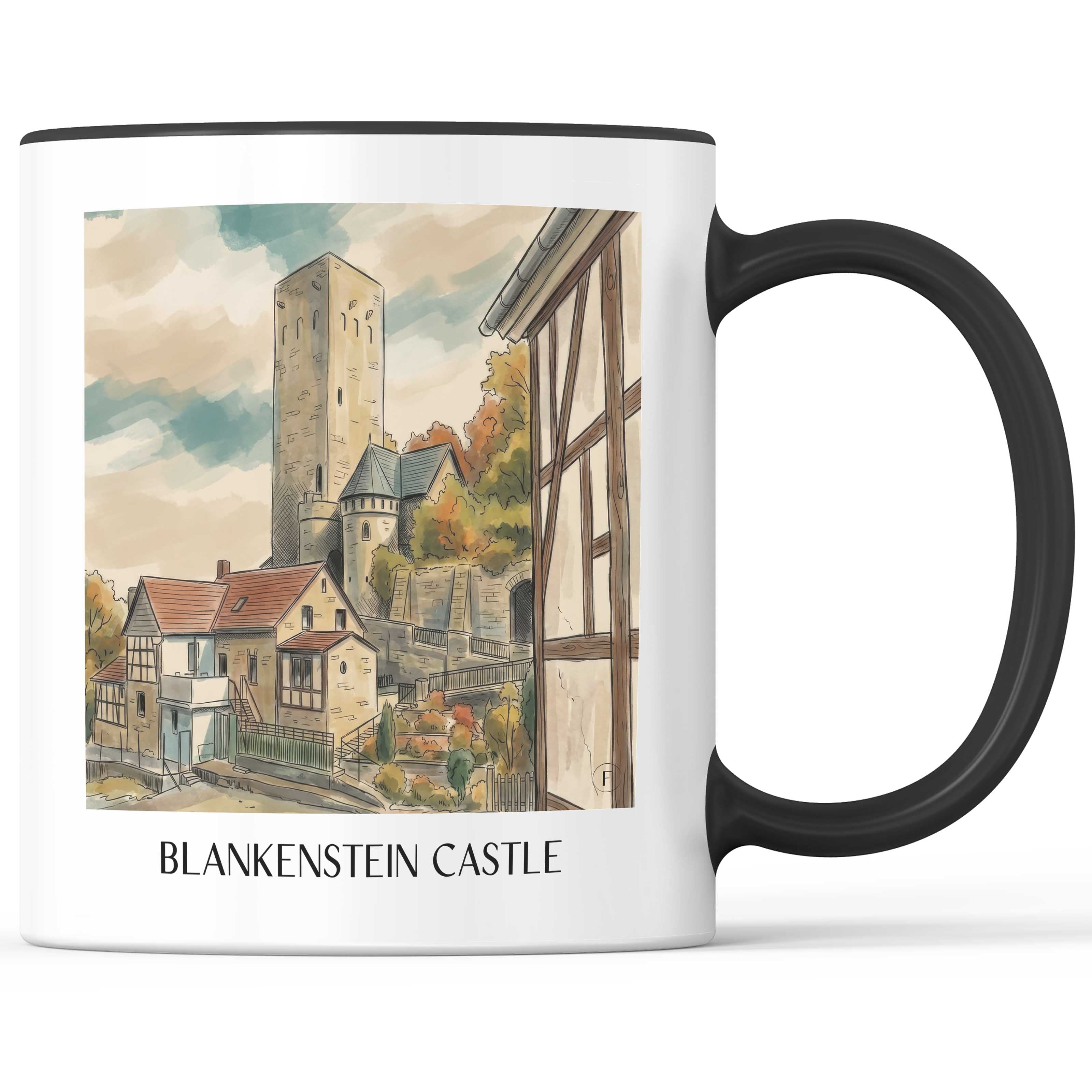 Burg Blankenstein Kaffeebecher - Hattingen - Deutschland Becher - Kaffeetasse im Aquarell Stil - favplace