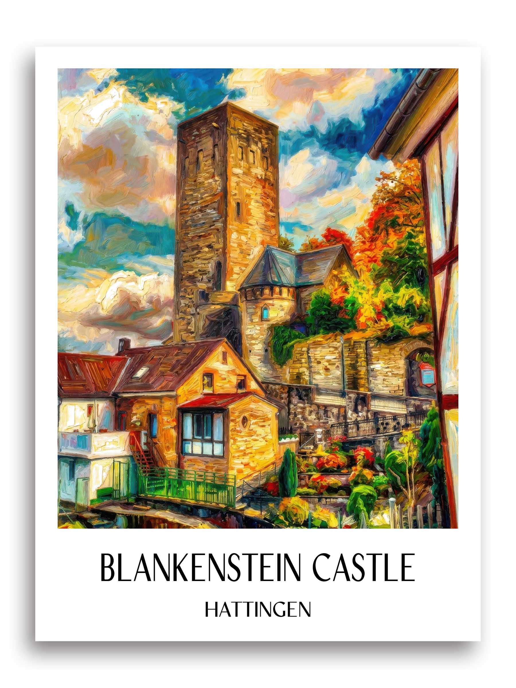 Burg Blankenstein Poster - Hattingen - Deutschland Kunstdruck - Ölgemälde von A4 bis A1 - favplace