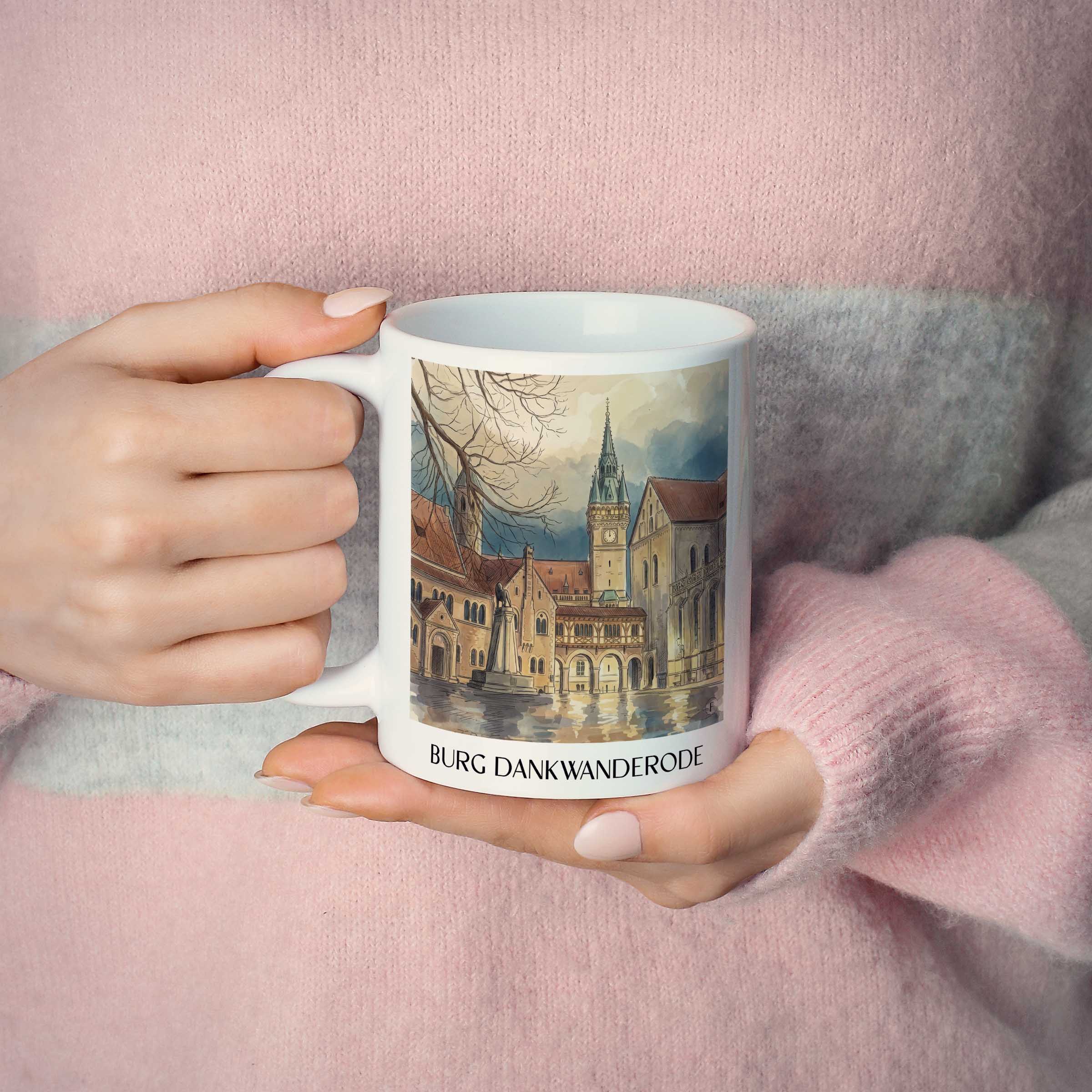 burg-dankwanderode-niedersachsen-deutschland-kaffeebecher-aquarell