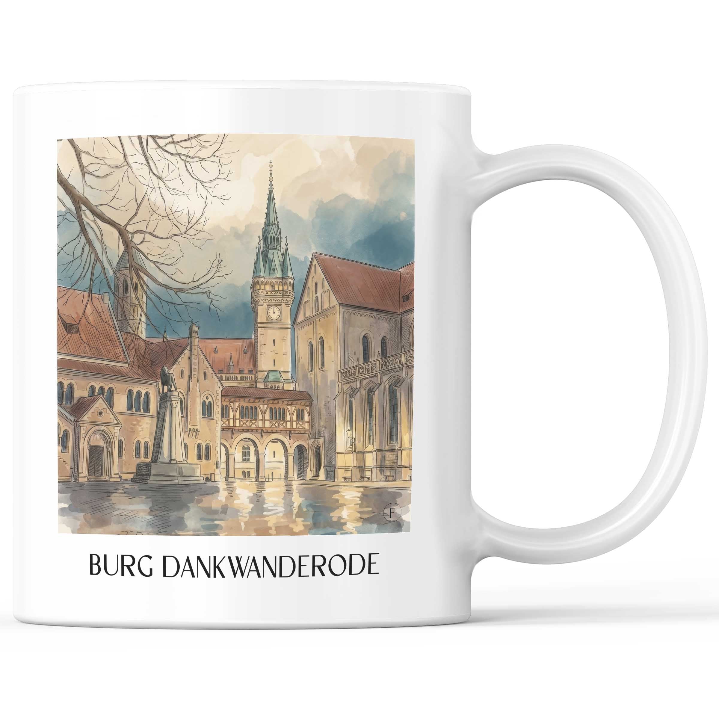 burg-dankwanderode-niedersachsen-deutschland-kaffeebecher-aquarell