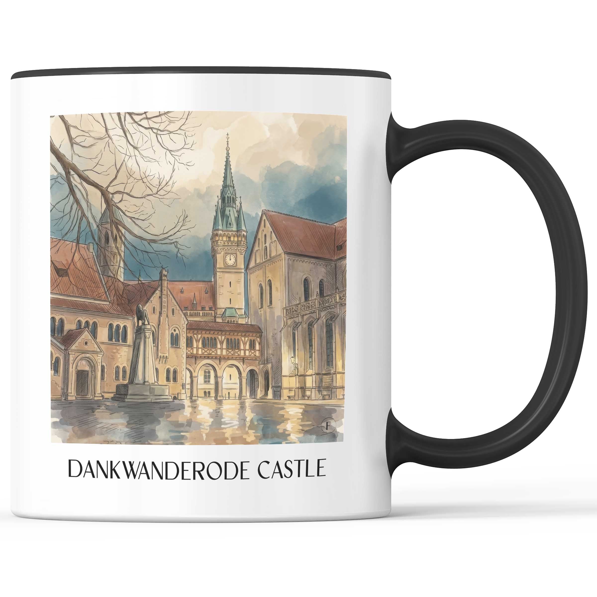 Burg Dankwanderode Kaffeebecher - Niedersachsen - Deutschland Becher - Kaffeetasse im Aquarell Stil - favplace