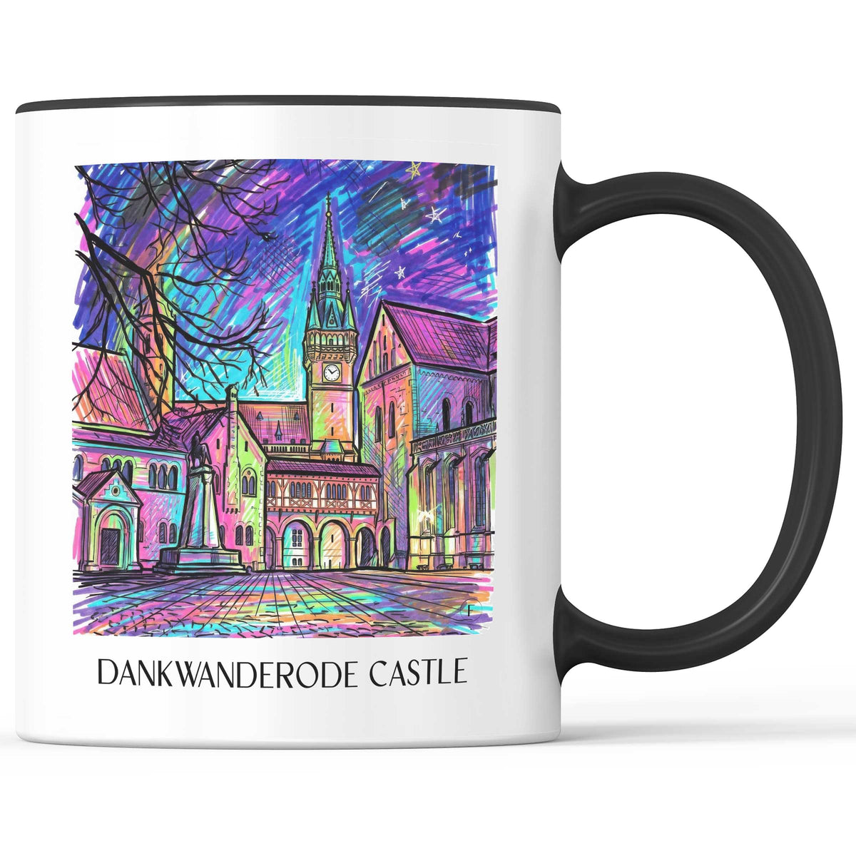 Burg Dankwanderode Kaffeebecher - Niedersachsen - Deutschland Becher - Kaffeetasse im Tag Graffiti Stil - favplace