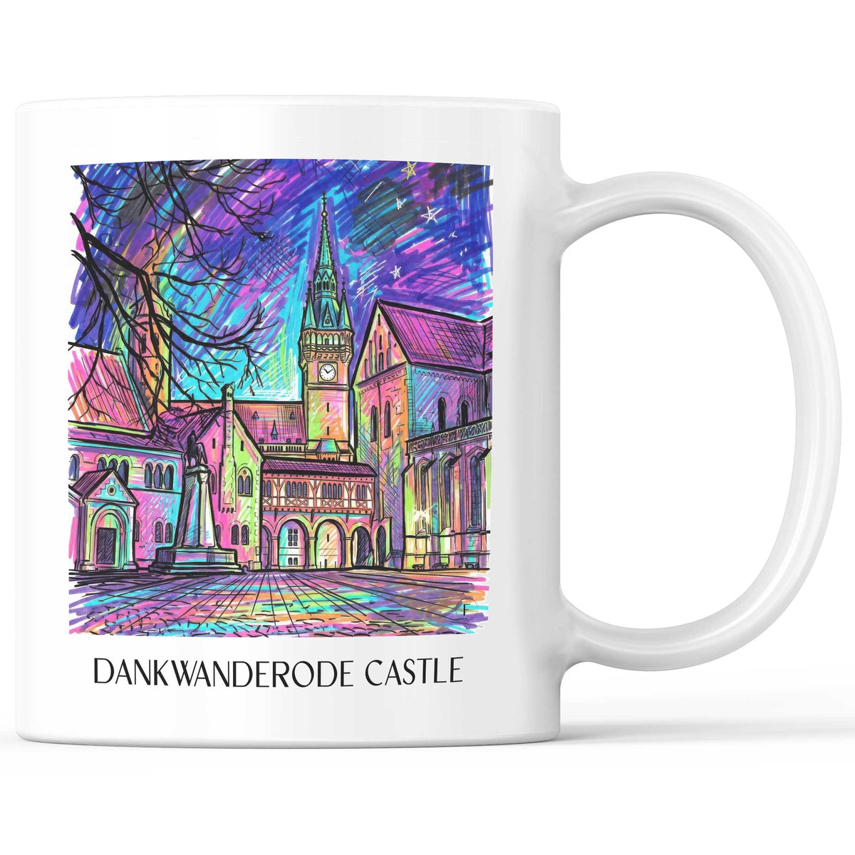 Burg Dankwanderode Kaffeebecher - Niedersachsen - Deutschland Becher - Kaffeetasse im Tag Graffiti Stil - favplace