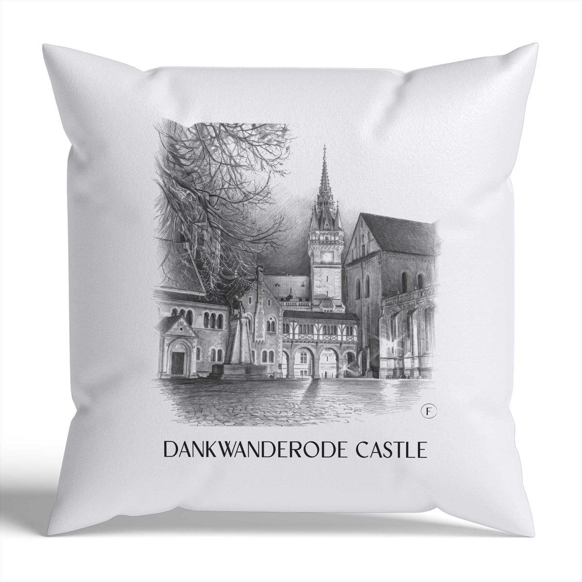Burg Dankwanderode Kissenhülle - Zierkissen Bezug - Niedersachsen - Deutschland Kissen bzw. Kissenbezug im Zeichnung Stil - favplace