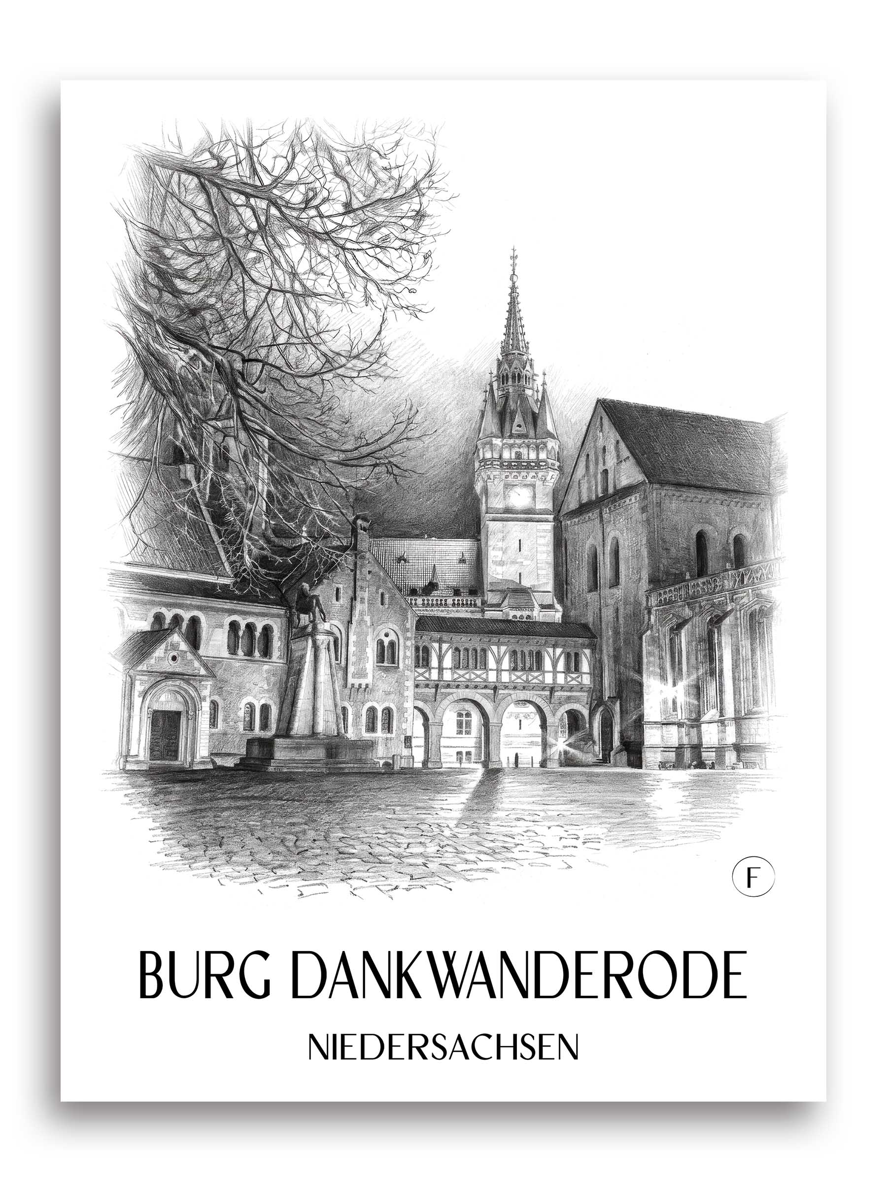 burg-dankwanderode-niedersachsen-deutschland-poster-bleistift-zeichnung-drawing
