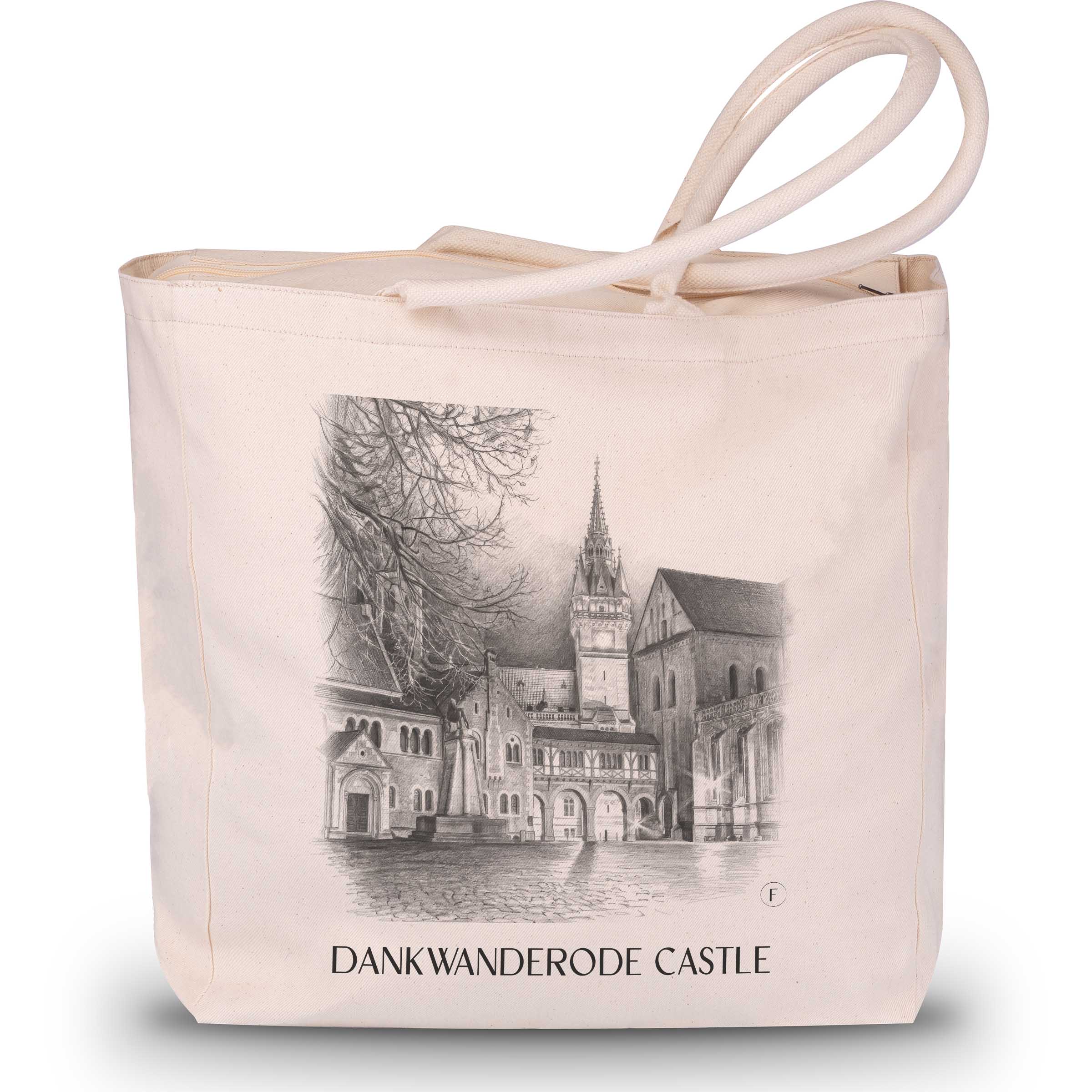 Burg Dankwanderode Shopping Tasche - Niedersachsen - Deutschland Tote Bag - Einkaufstasche im Zeichnung Stil