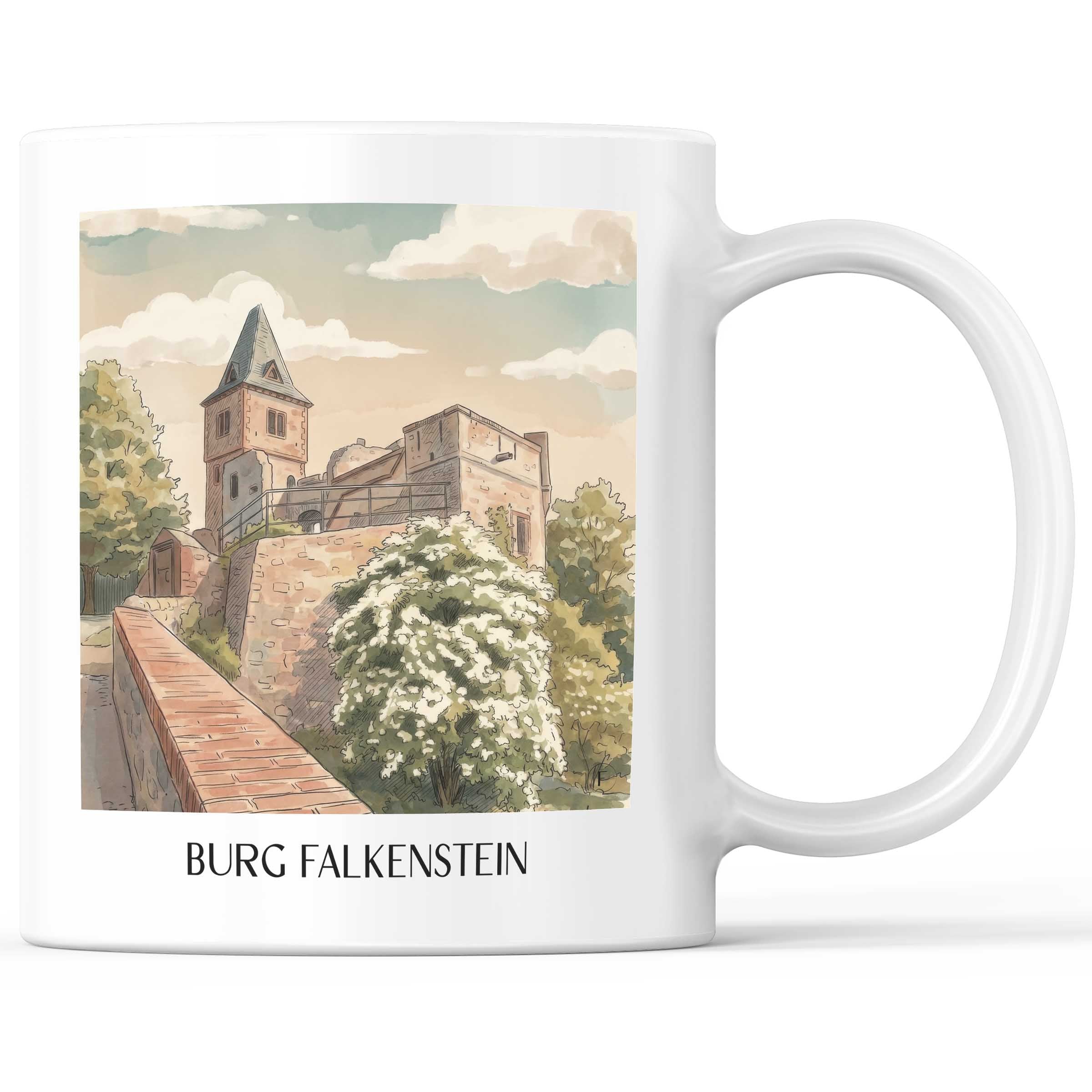 burg-falkenstein-mühltal-deutschland-kaffeebecher-aquarell