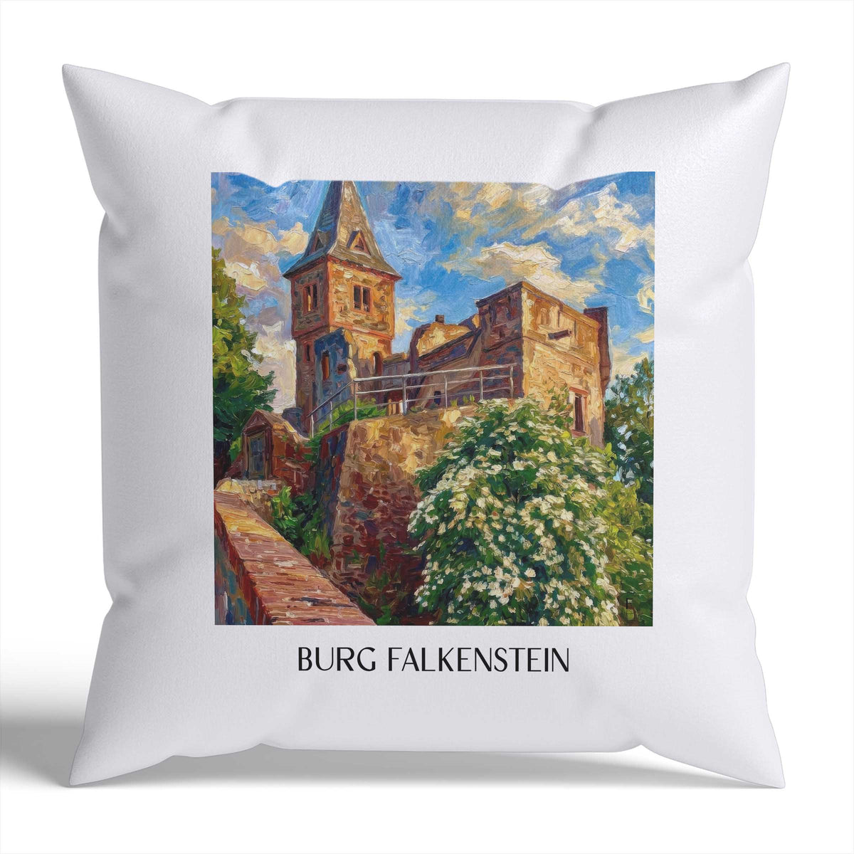 burg-falkenstein-mühltal-deutschland-kissenbezug-oil-painting-oelgemaelde