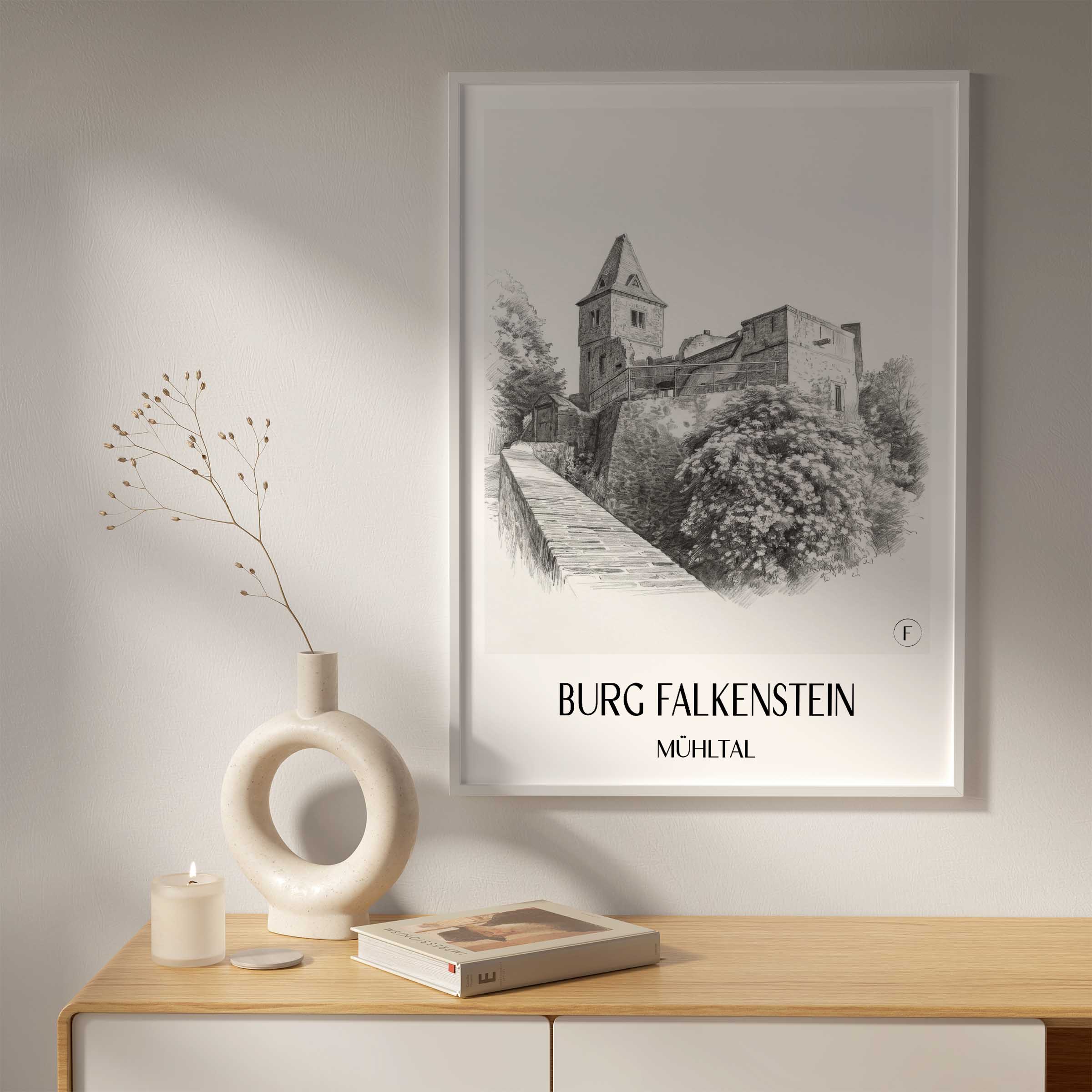 burg-falkenstein-mühltal-deutschland-poster-bleistift-zeichnung-drawing