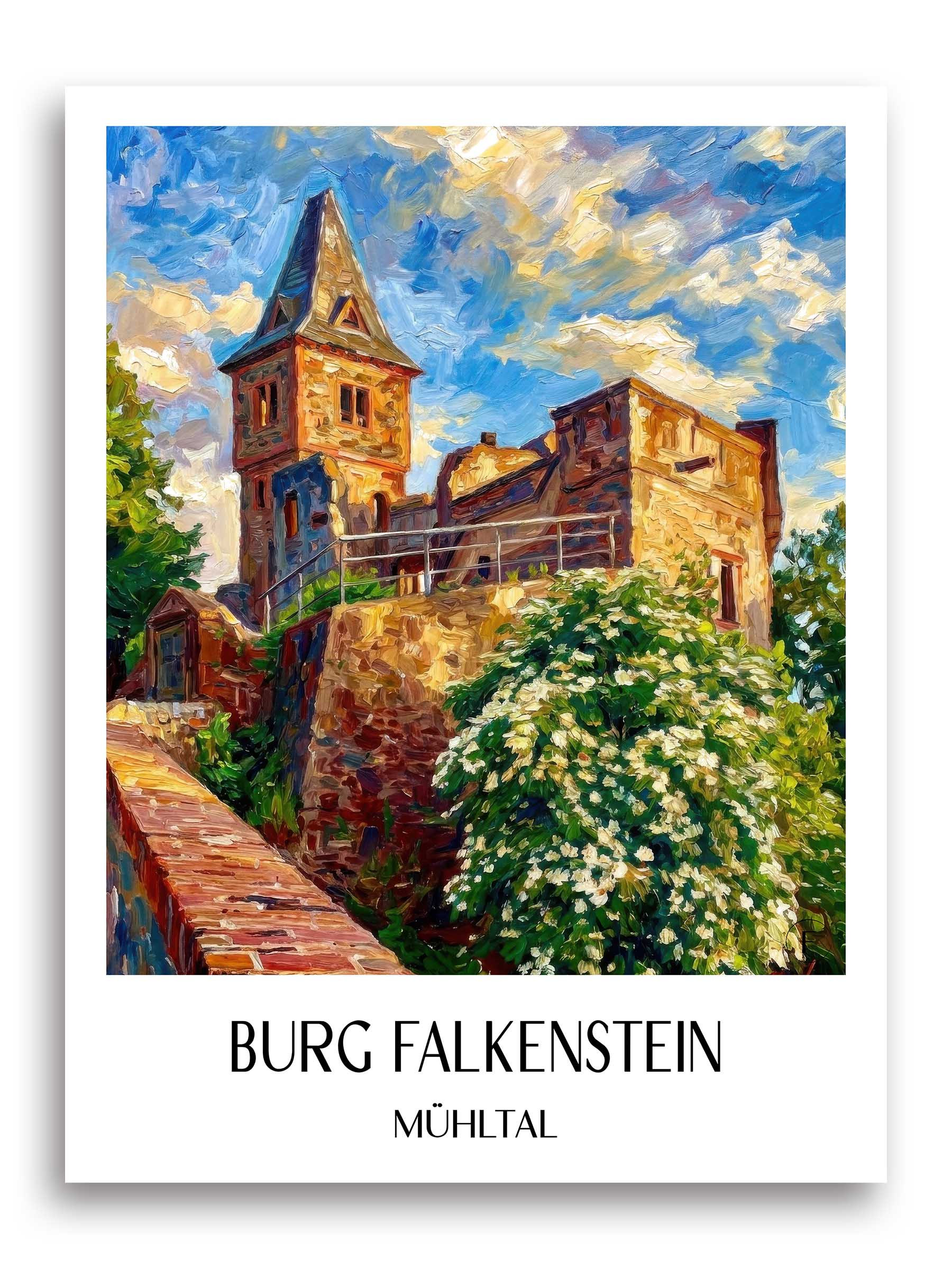 burg-falkenstein-mühltal-deutschland-poster-oil-painting-oelgemaelde