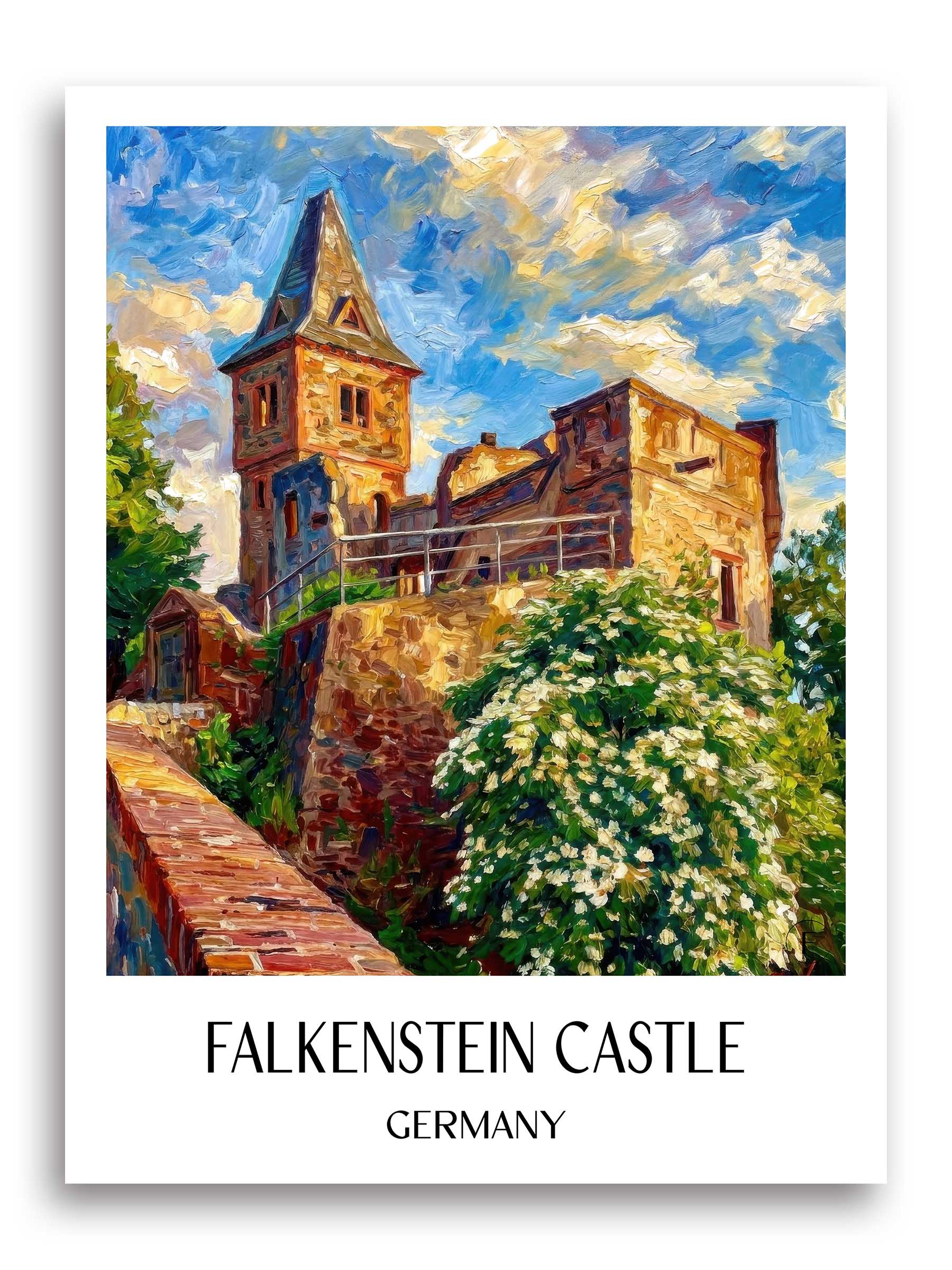Burg Falkenstein Poster - Mühltal - Deutschland Kunstdruck - Ölgemälde von A4 bis A1 - favplace