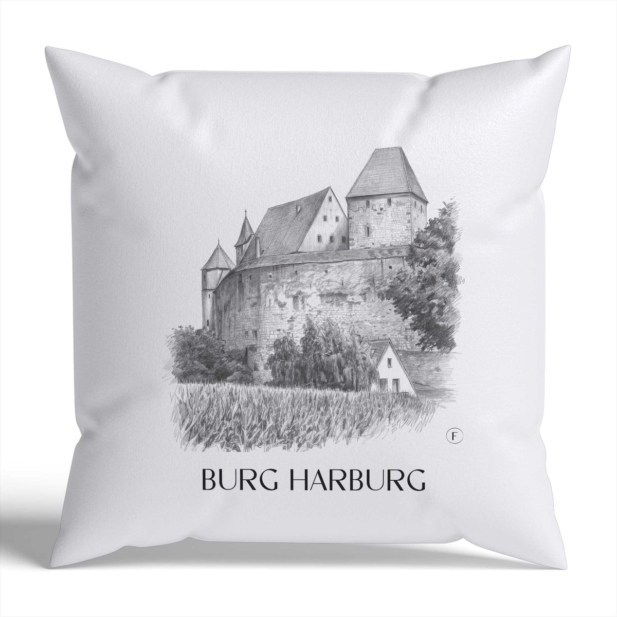 burg-harburg-schwaben-deutschland-kissenbezug-bleistift-zeichnung-drawing