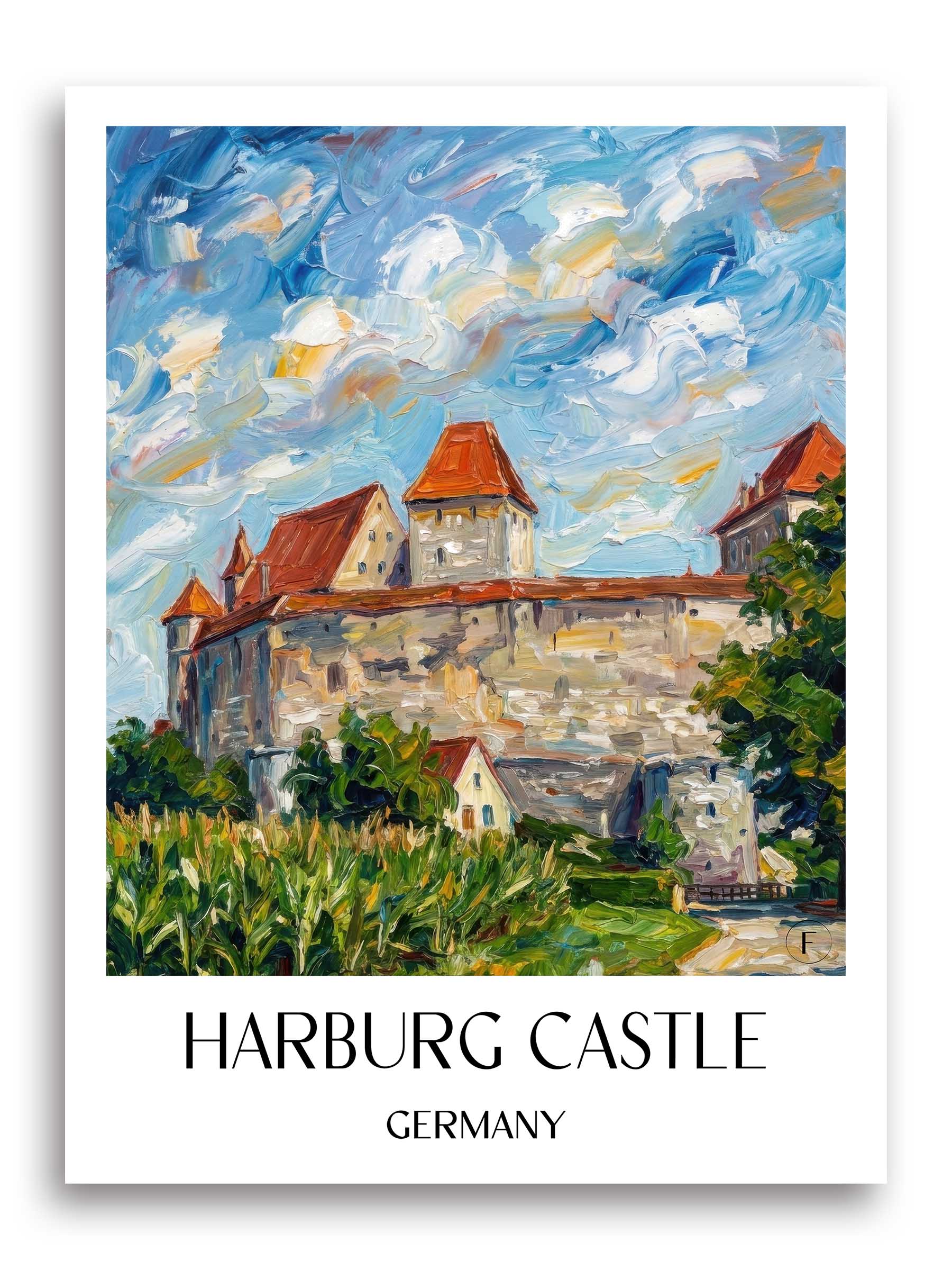 Burg Harburg Poster - Schwaben - Deutschland Kunstdruck - Ölgemälde von A4 bis A1 - favplace