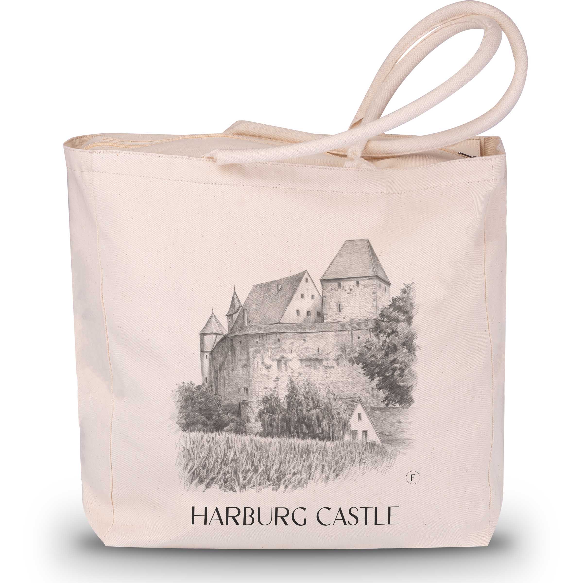 Burg Harburg Shopping Tasche - Schwaben - Deutschland Tote Bag - Einkaufstasche im Zeichnung Stil