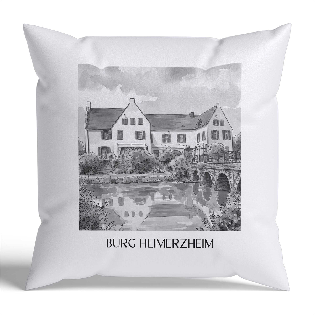 burg-heimerzheim-rheinland-deutschland-kissenbezug-aquarell-schwarz-weiss