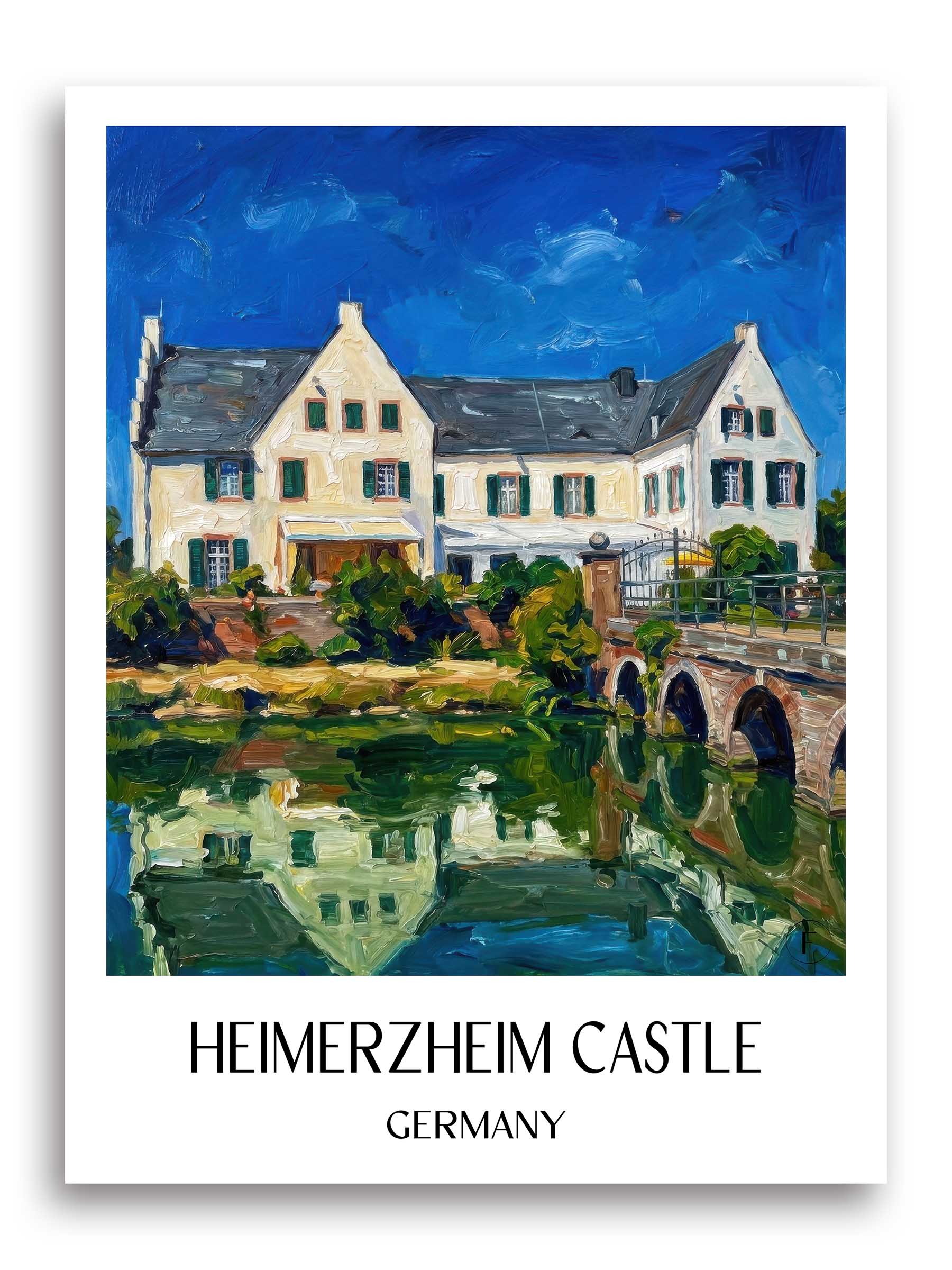Burg Heimerzheim Poster - Rheinland - Deutschland Kunstdruck - Ölgemälde von A4 bis A1 - favplace