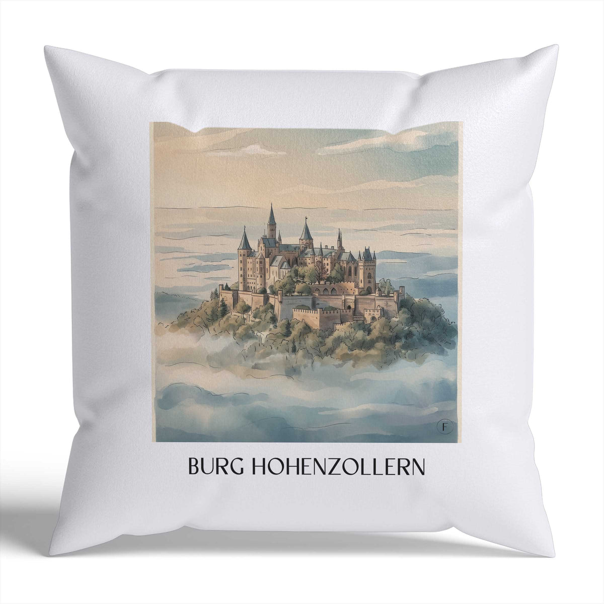 burg-hohenzollern-schwäbische-alb-deutschland-kissenbezug-aquarell