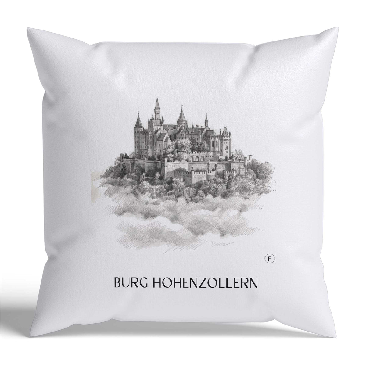 burg-hohenzollern-schwäbische-alb-deutschland-kissenbezug-bleistift-zeichnung-drawing